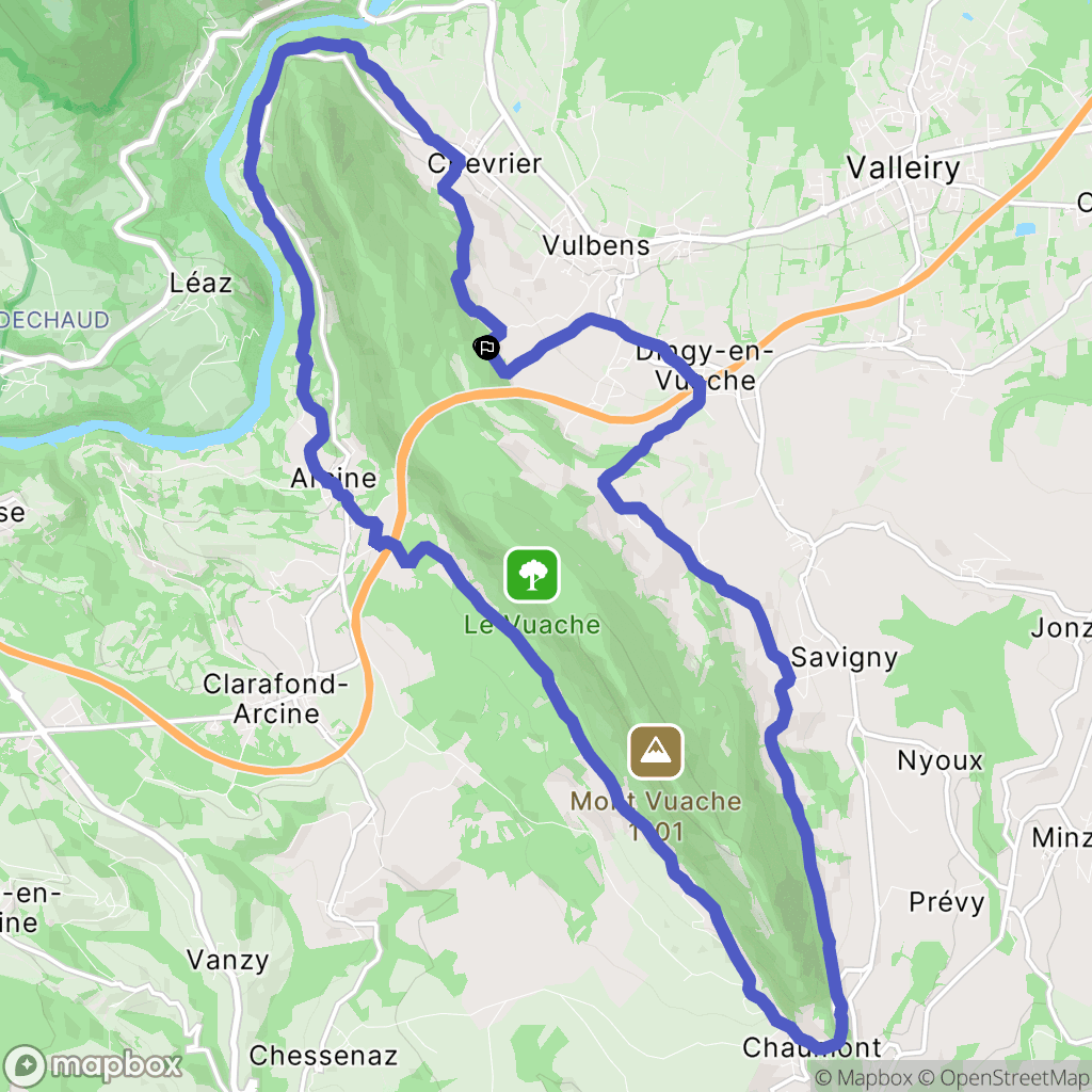 Vulbens : carte du parcours de randonnée - France