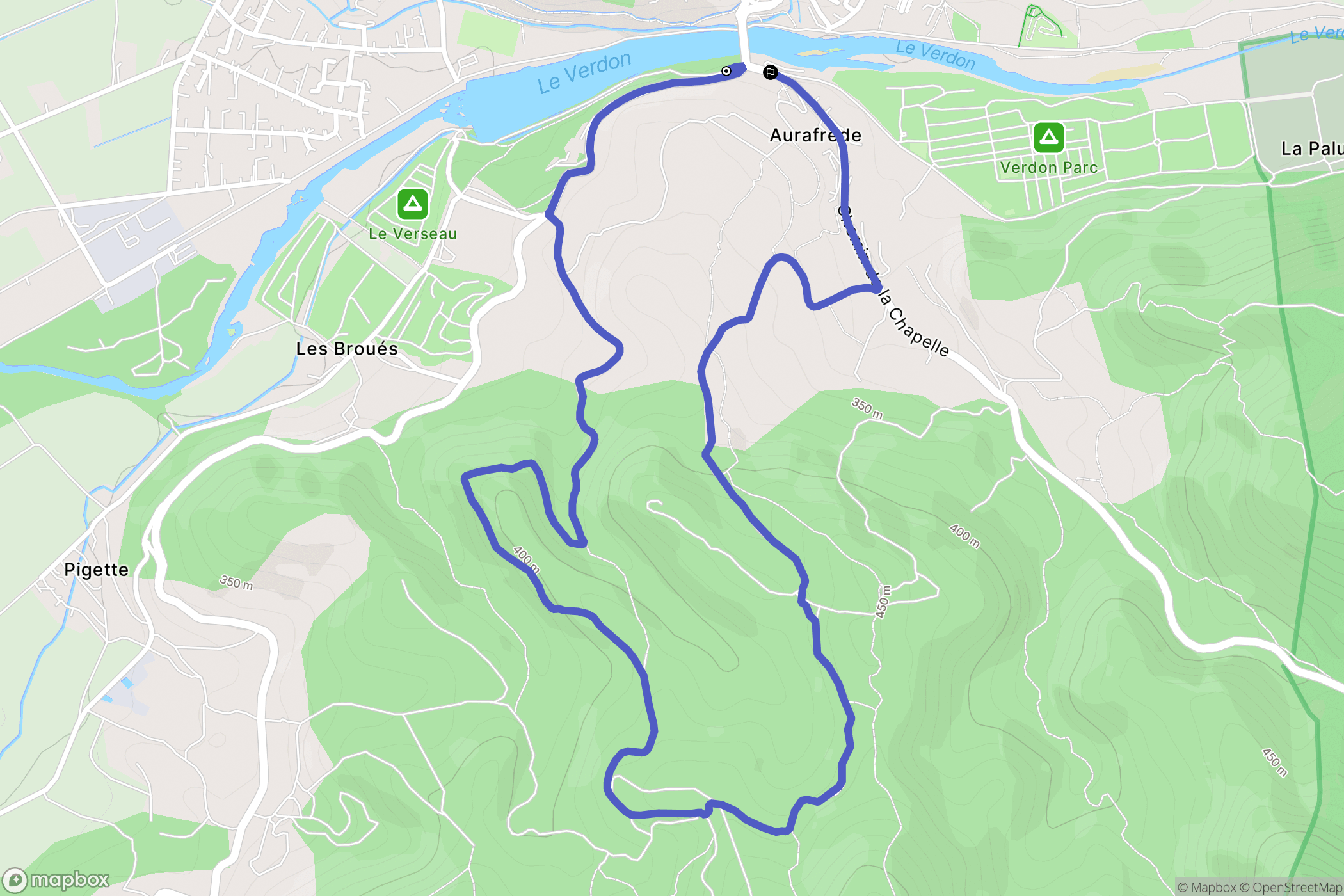 Gréoux-les-Bains : carte du parcours de randonnée - France