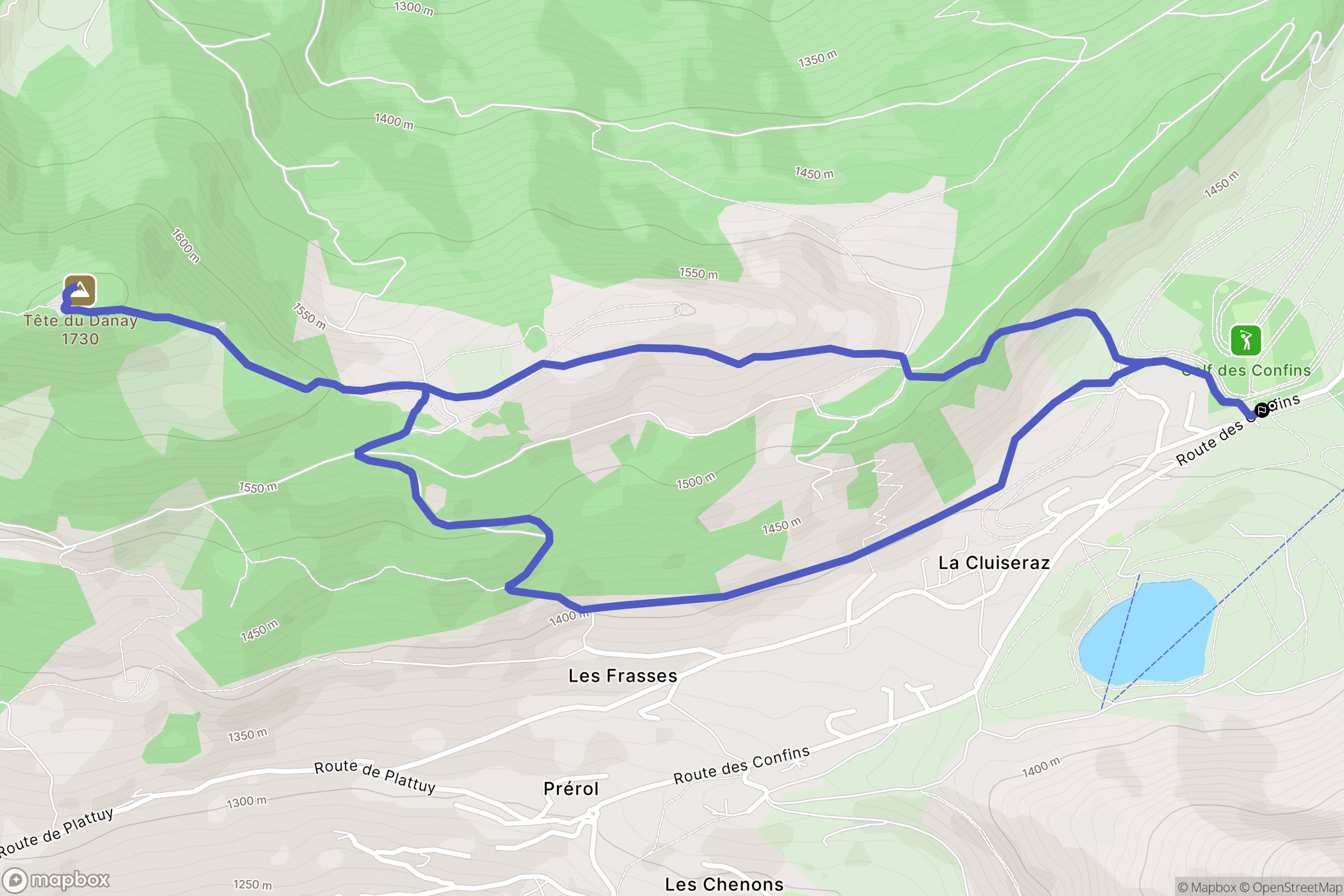 La Clusaz : carte du parcours de randonnée - France