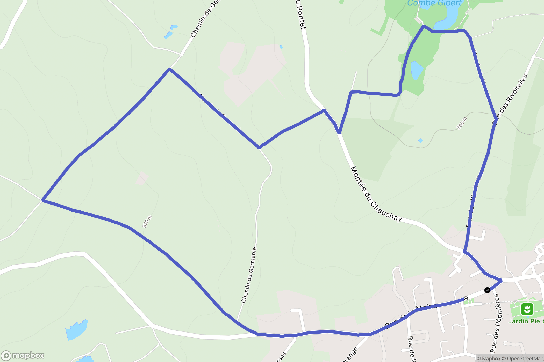Taluyers : carte du parcours de randonnée - France