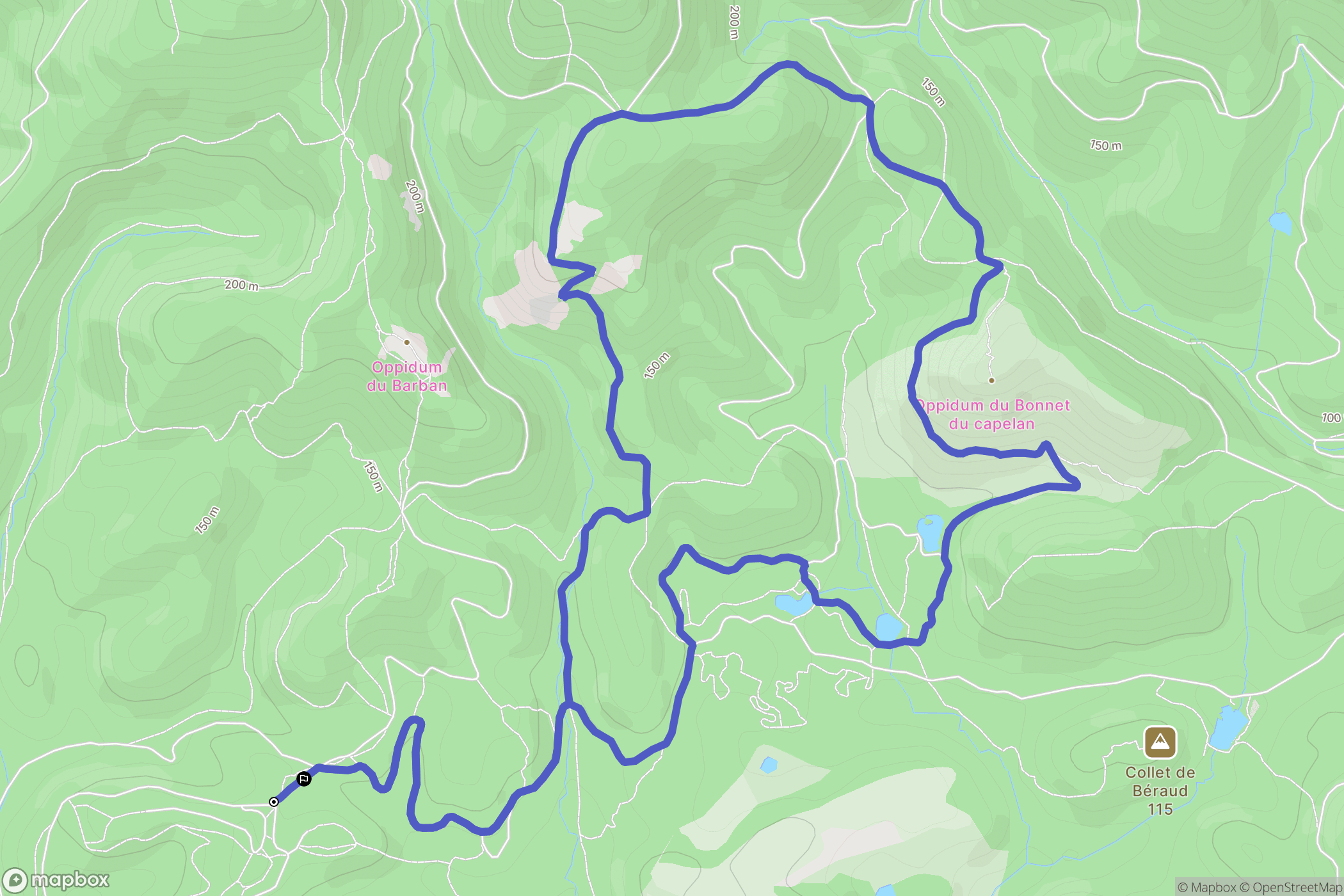 Fréjus : carte du parcours de randonnée - France