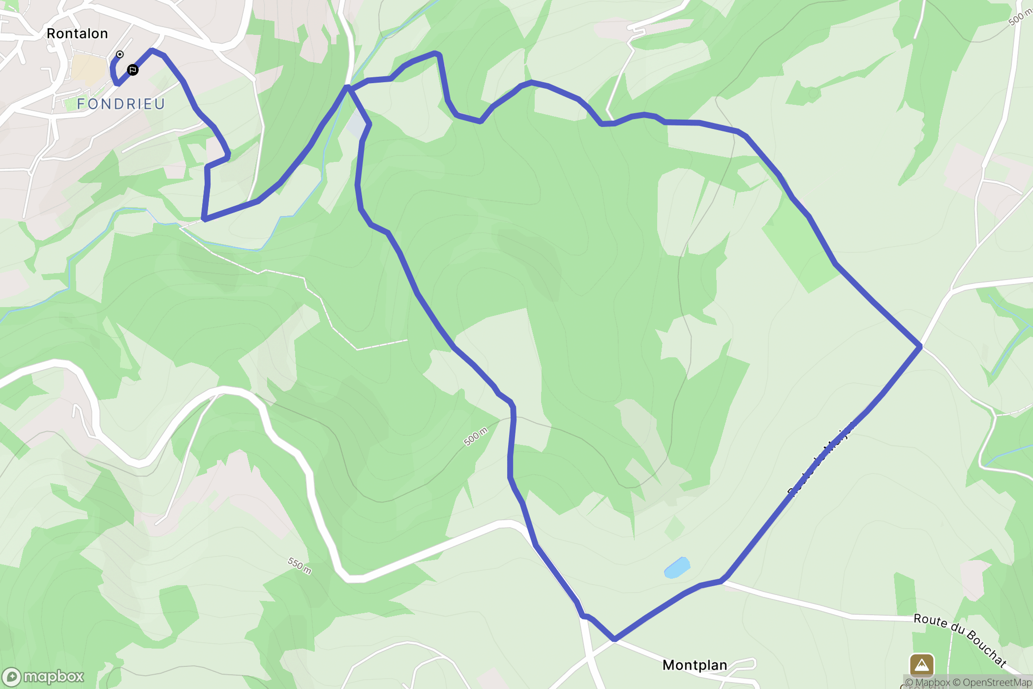 Rontalon : carte du parcours de randonnée - France