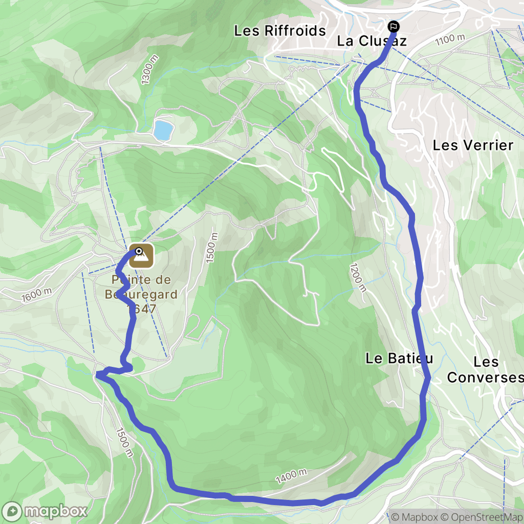 La Clusaz : carte du parcours de randonnée - France