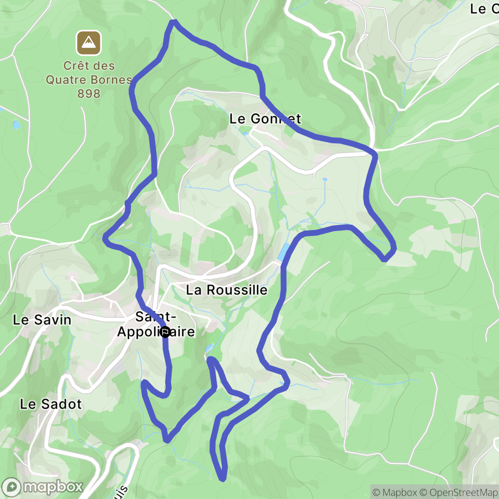 Saint-Appolinaire : carte du parcours de randonnée - France
