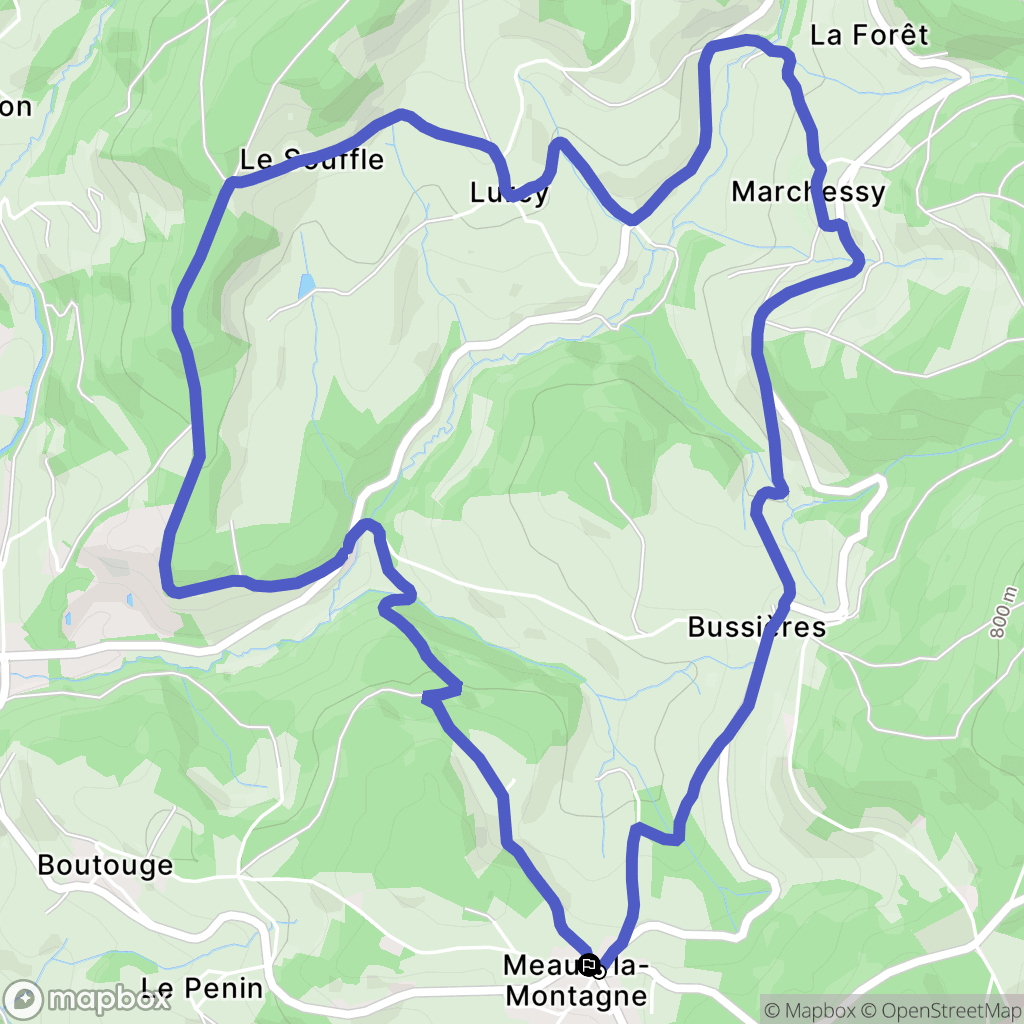 Meaux-la-Montagne : carte du parcours de randonnée - France