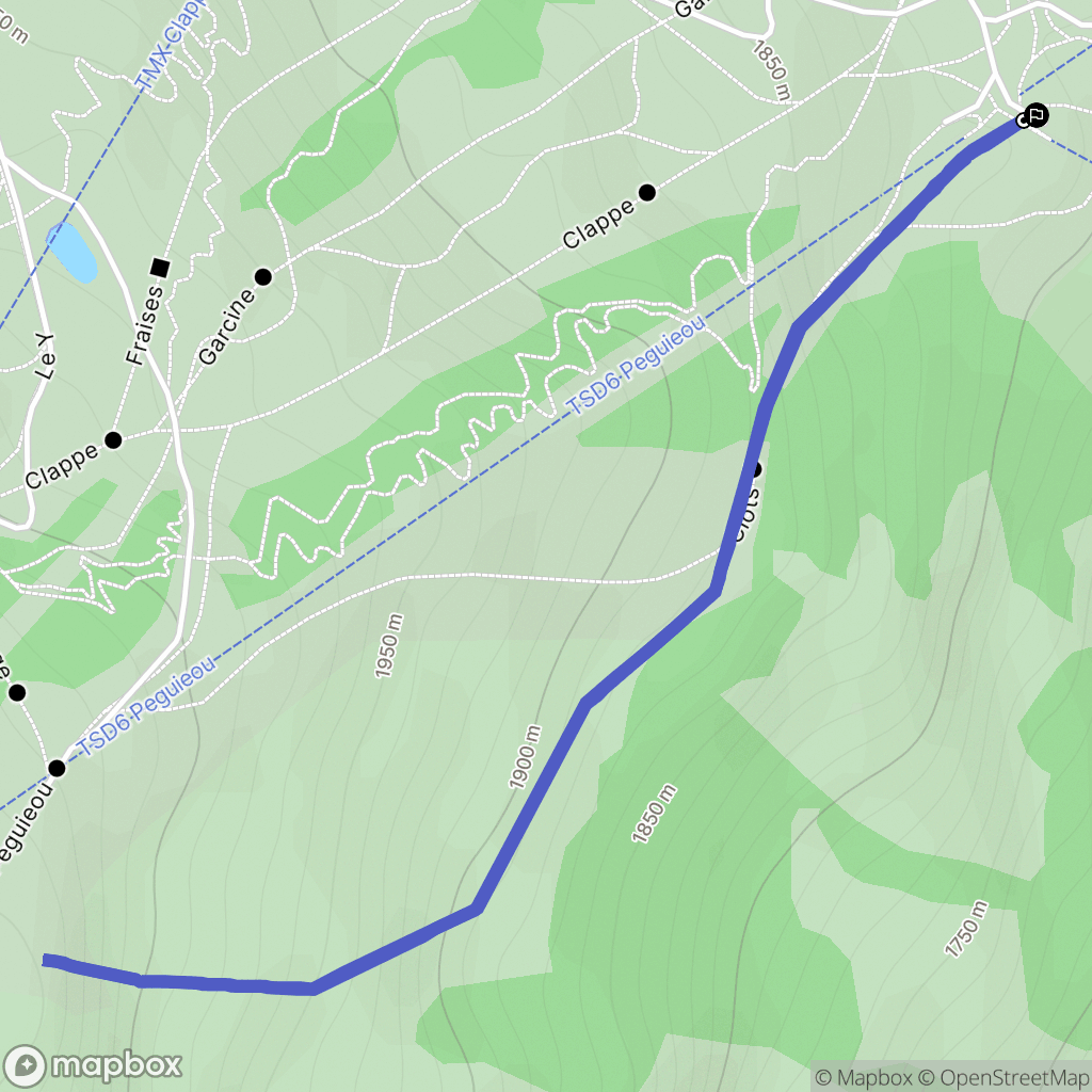 Uvernet-Fours : carte du parcours de randonnée - France