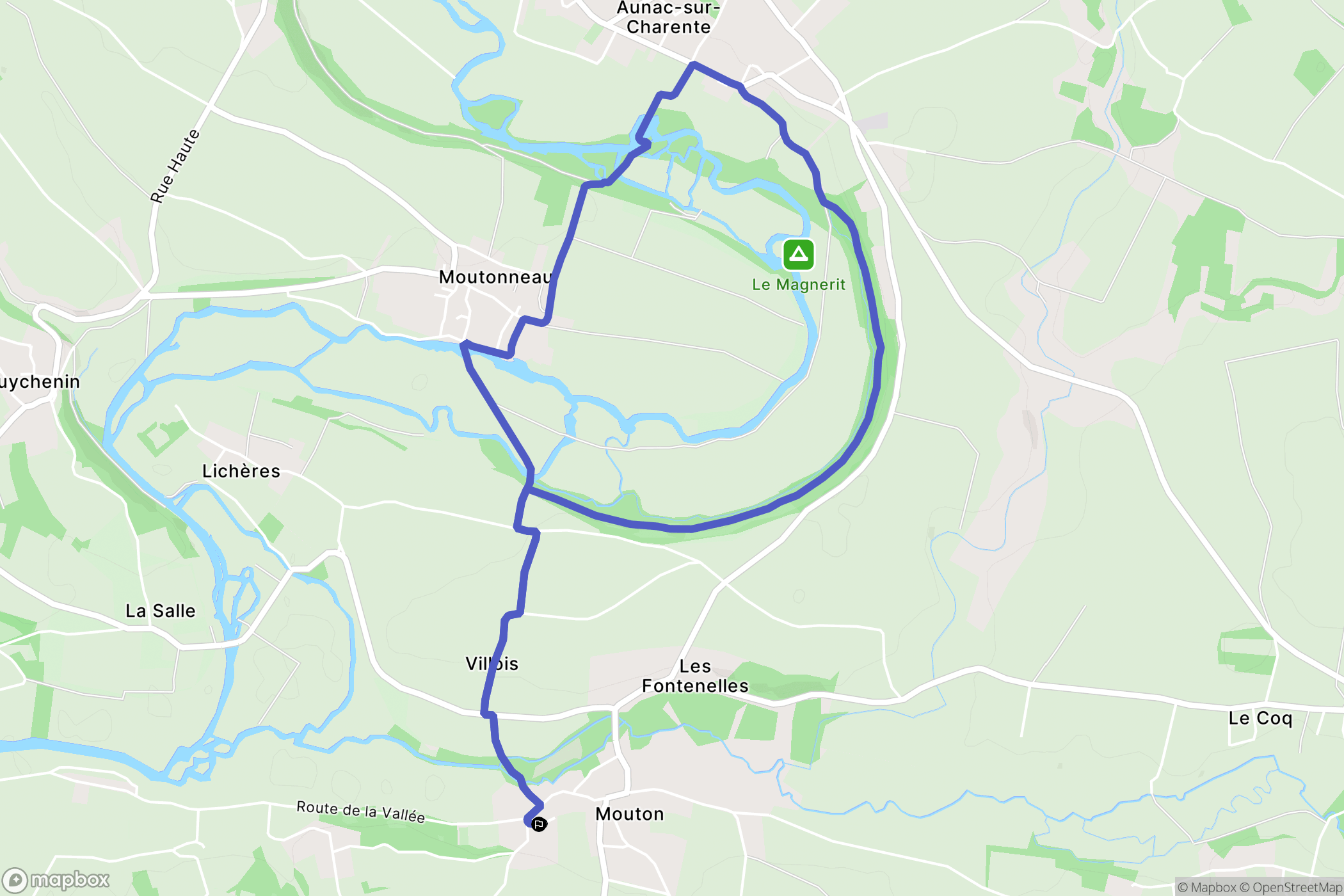 Mouton : carte du parcours de randonnée - France