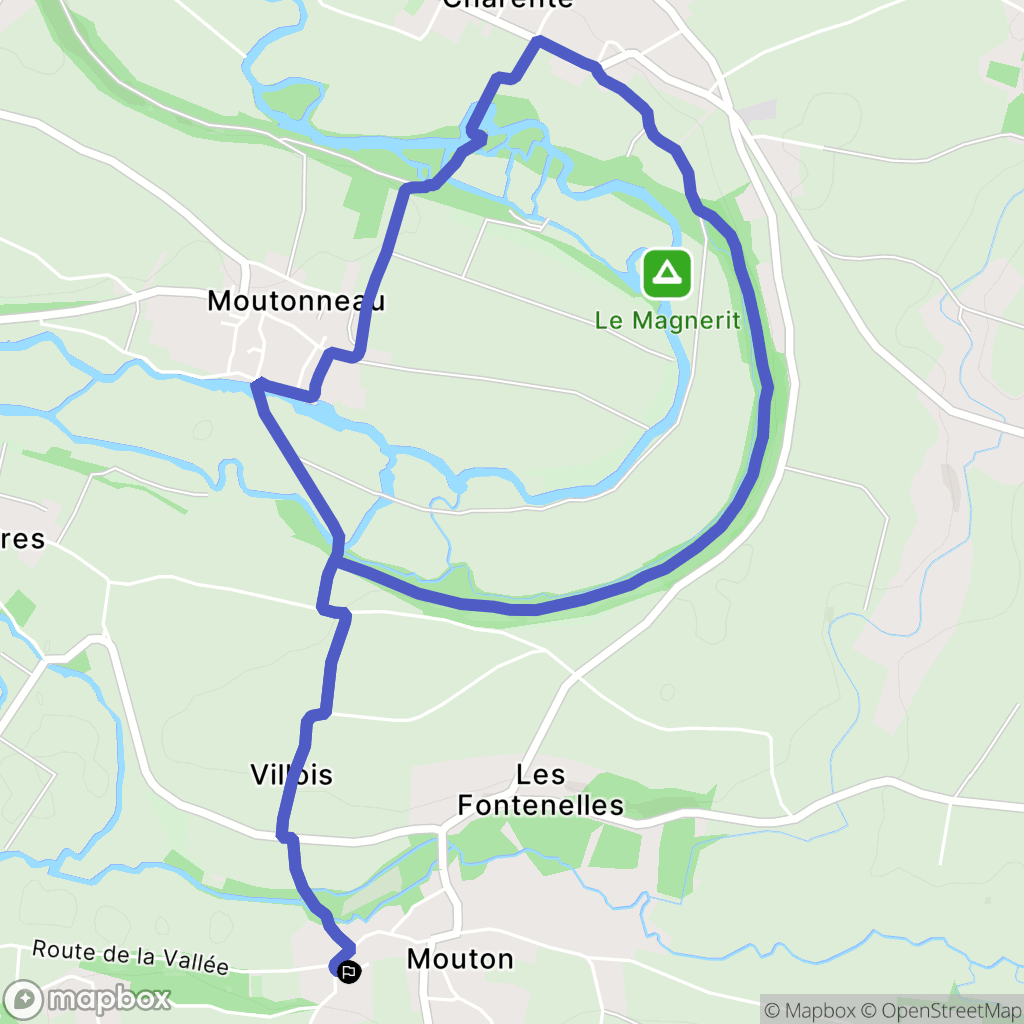 Mouton : carte du parcours de randonnée - France
