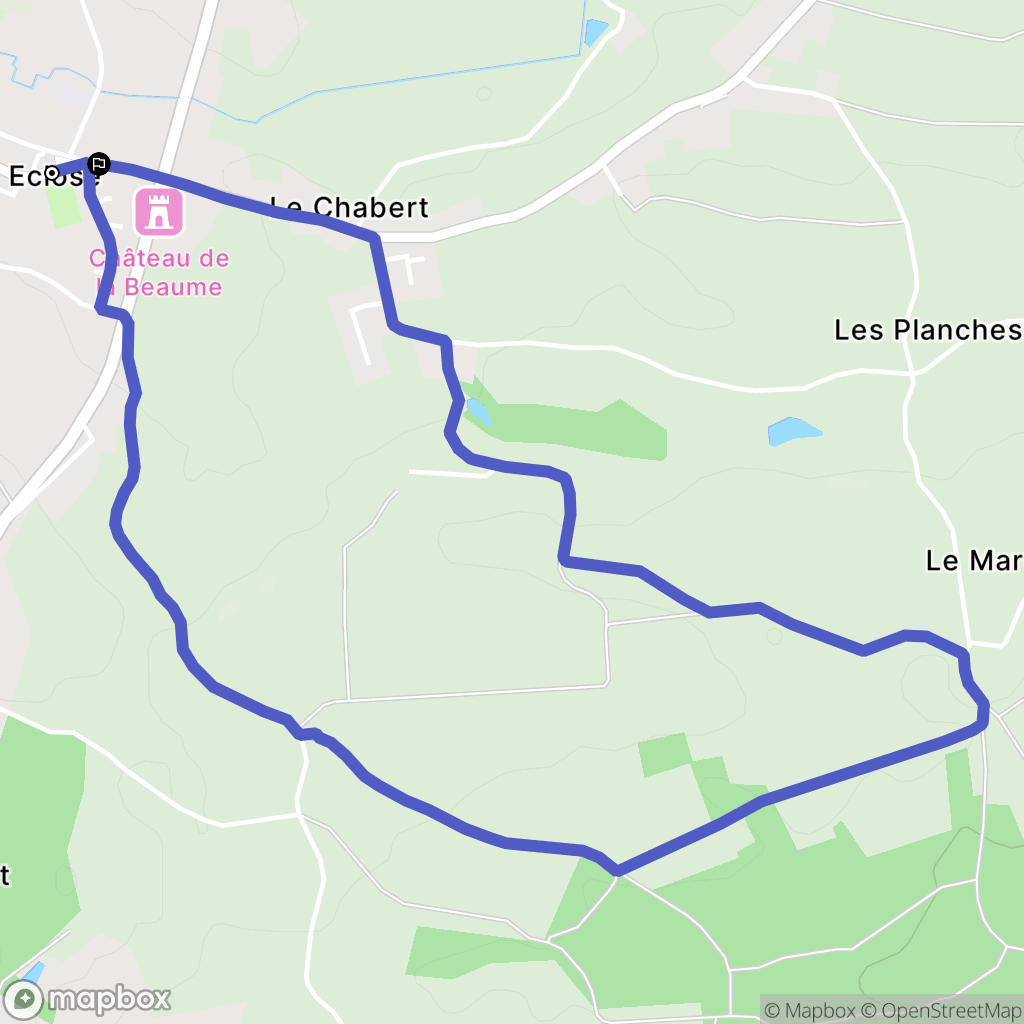 Eclose-Badinières : carte du parcours de randonnée - France