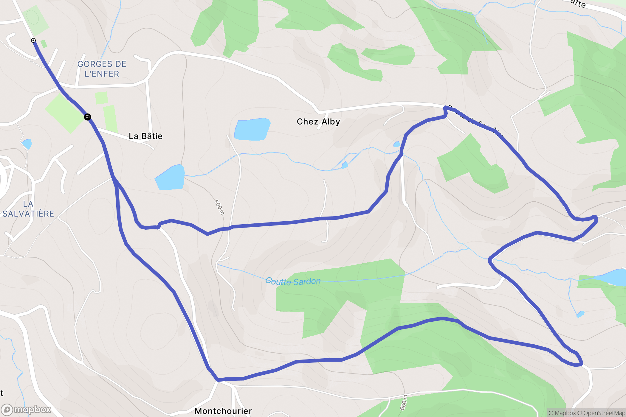 Saint-Laurent-de-Chamousset : carte du parcours de randonnée - France