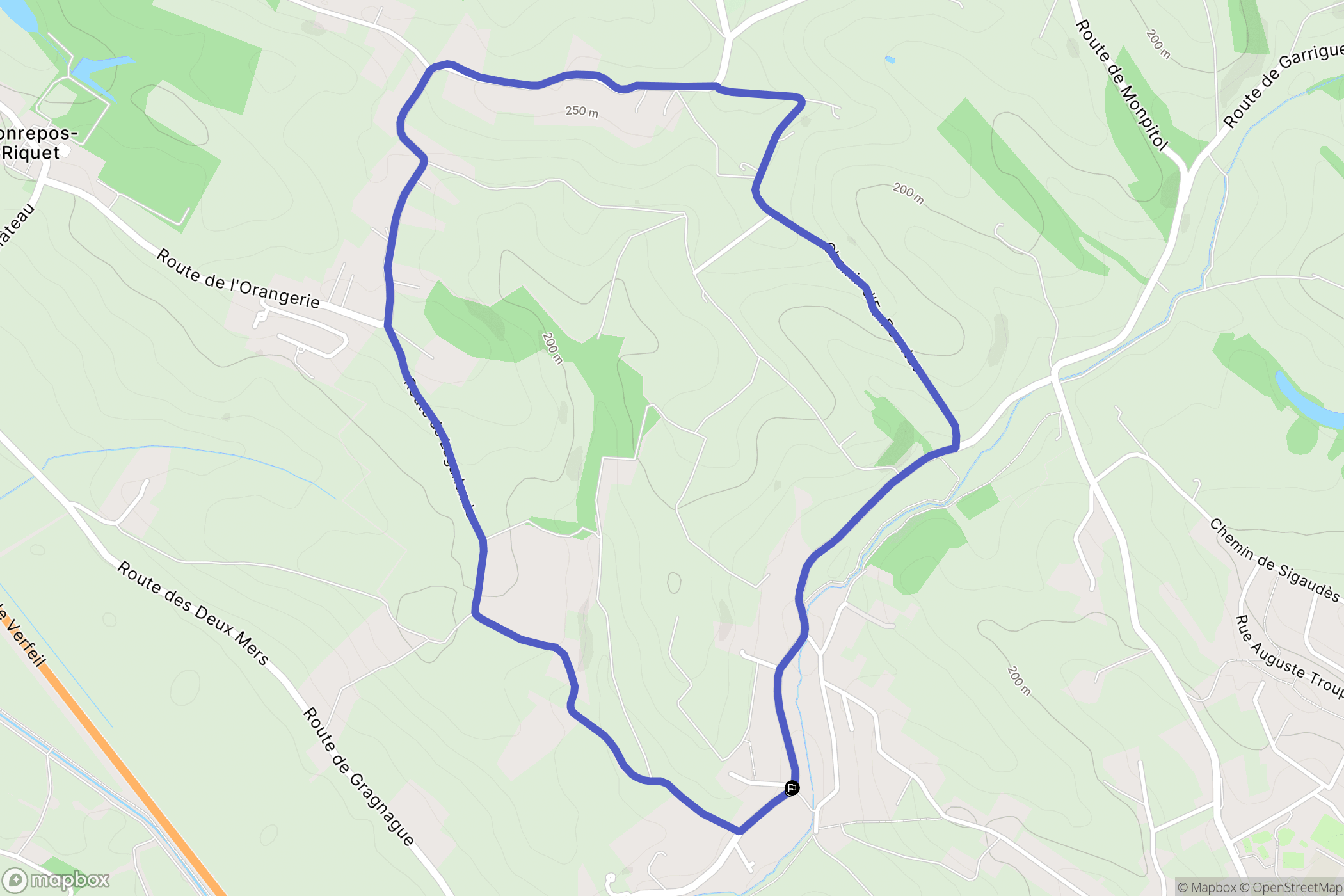 Verfeil : carte du parcours de randonnée - France