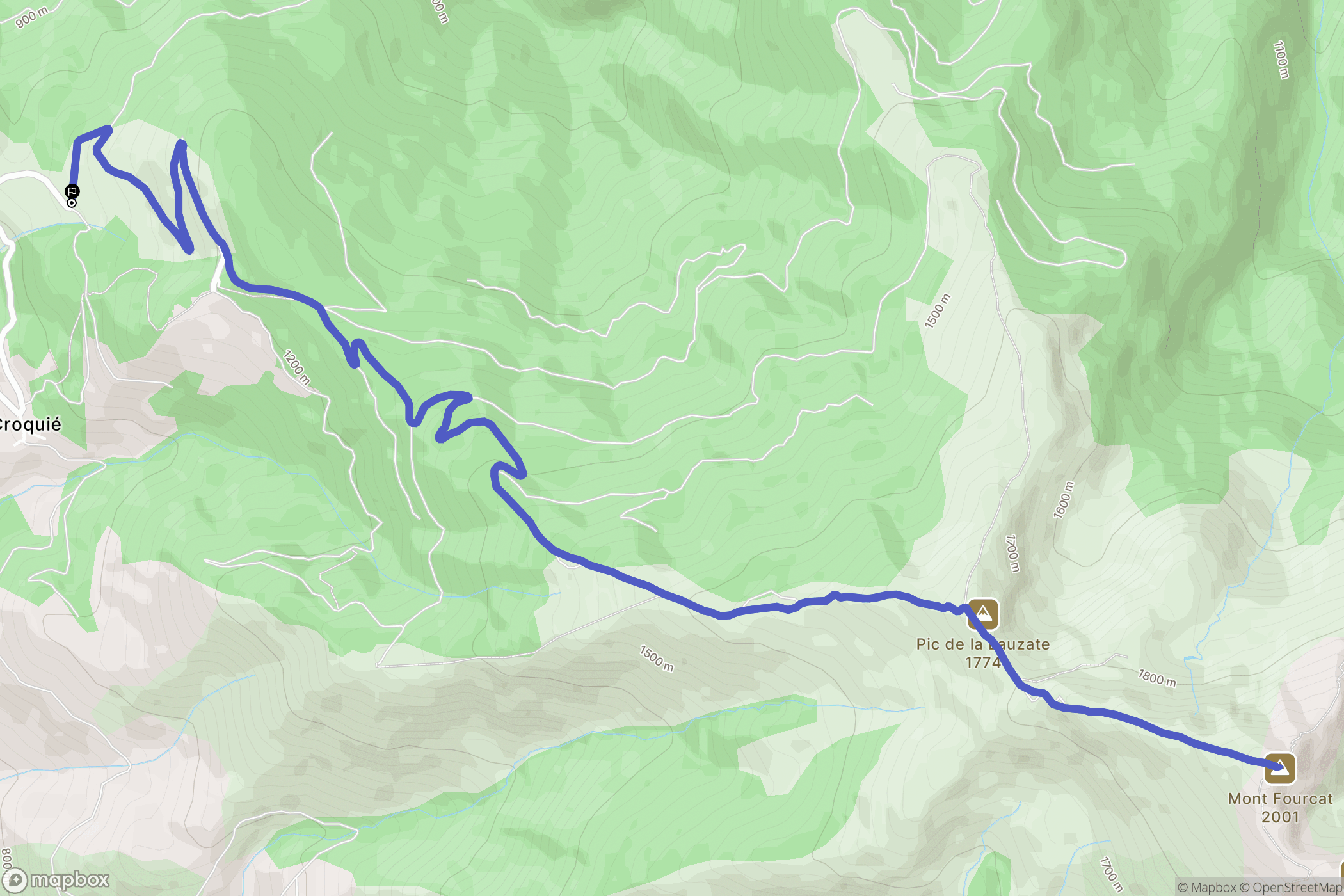 Mercus-Garrabet : carte du parcours de randonnée - France
