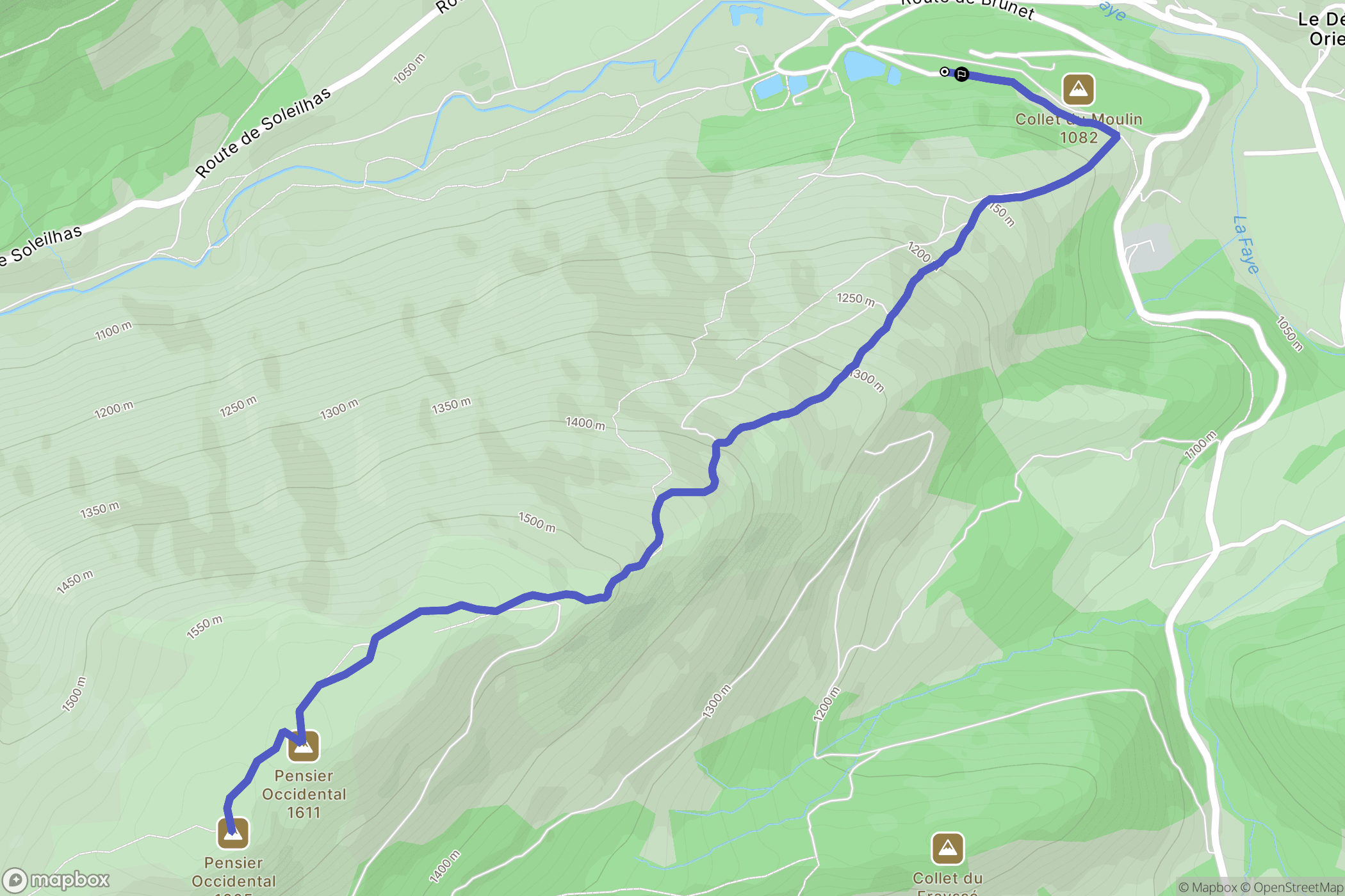 Saint-Auban : carte du parcours de randonnée - France