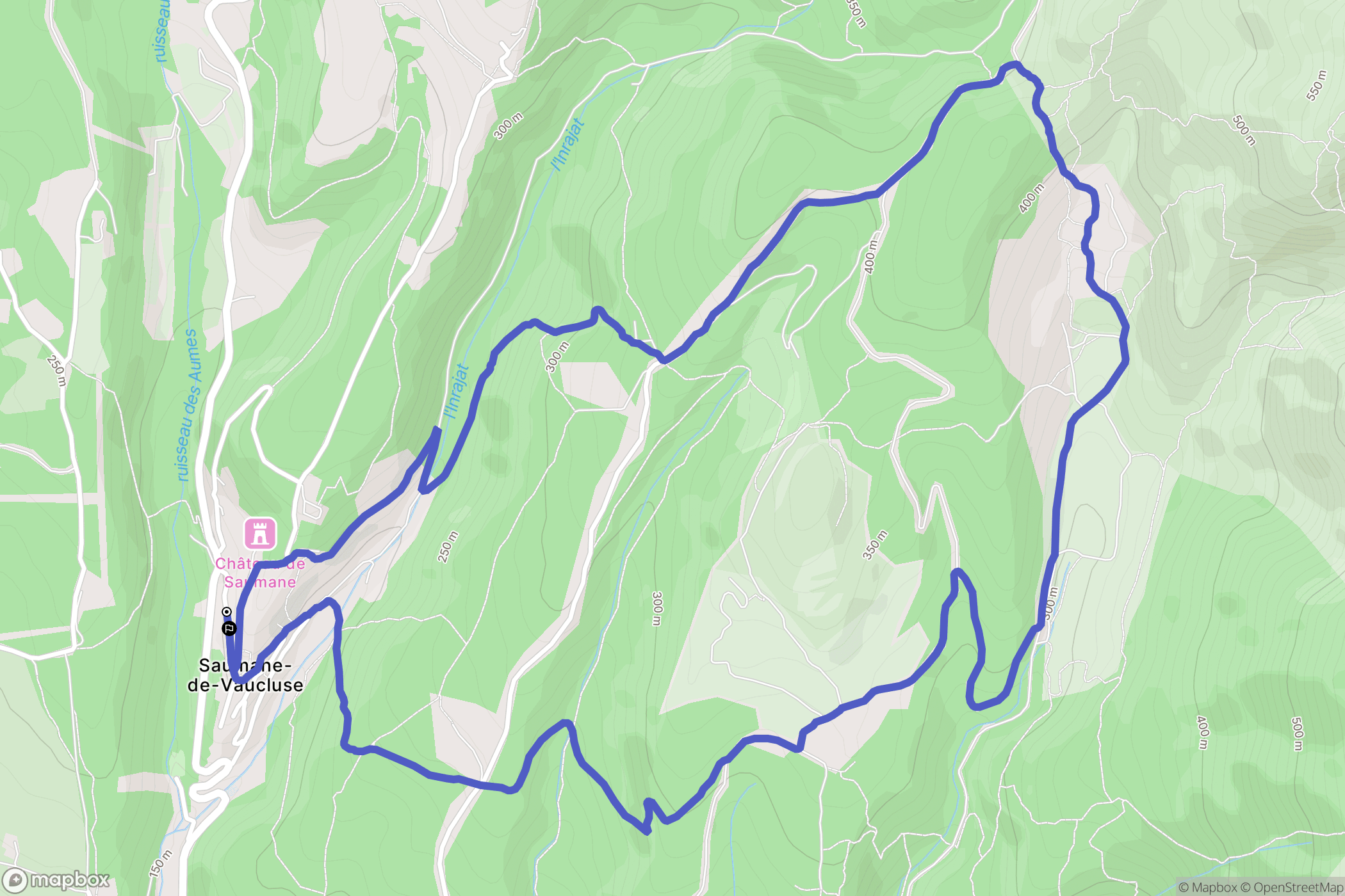 Saumane-de-Vaucluse : carte du parcours de randonnée - France