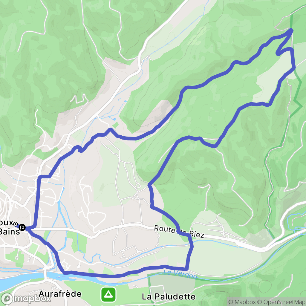Gréoux les bains : carte du parcours de randonnée - France