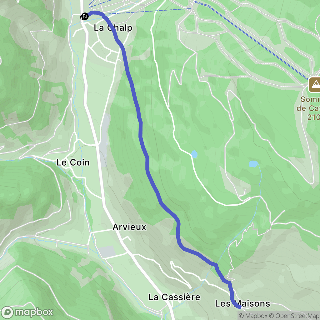 Arvieux : carte du parcours de randonnée - France