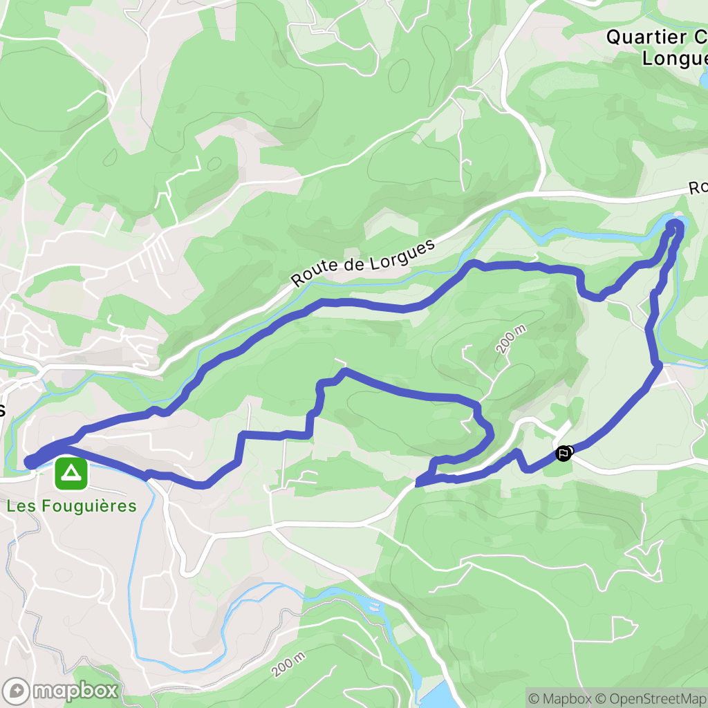 Carcès : carte du parcours de randonnée - France