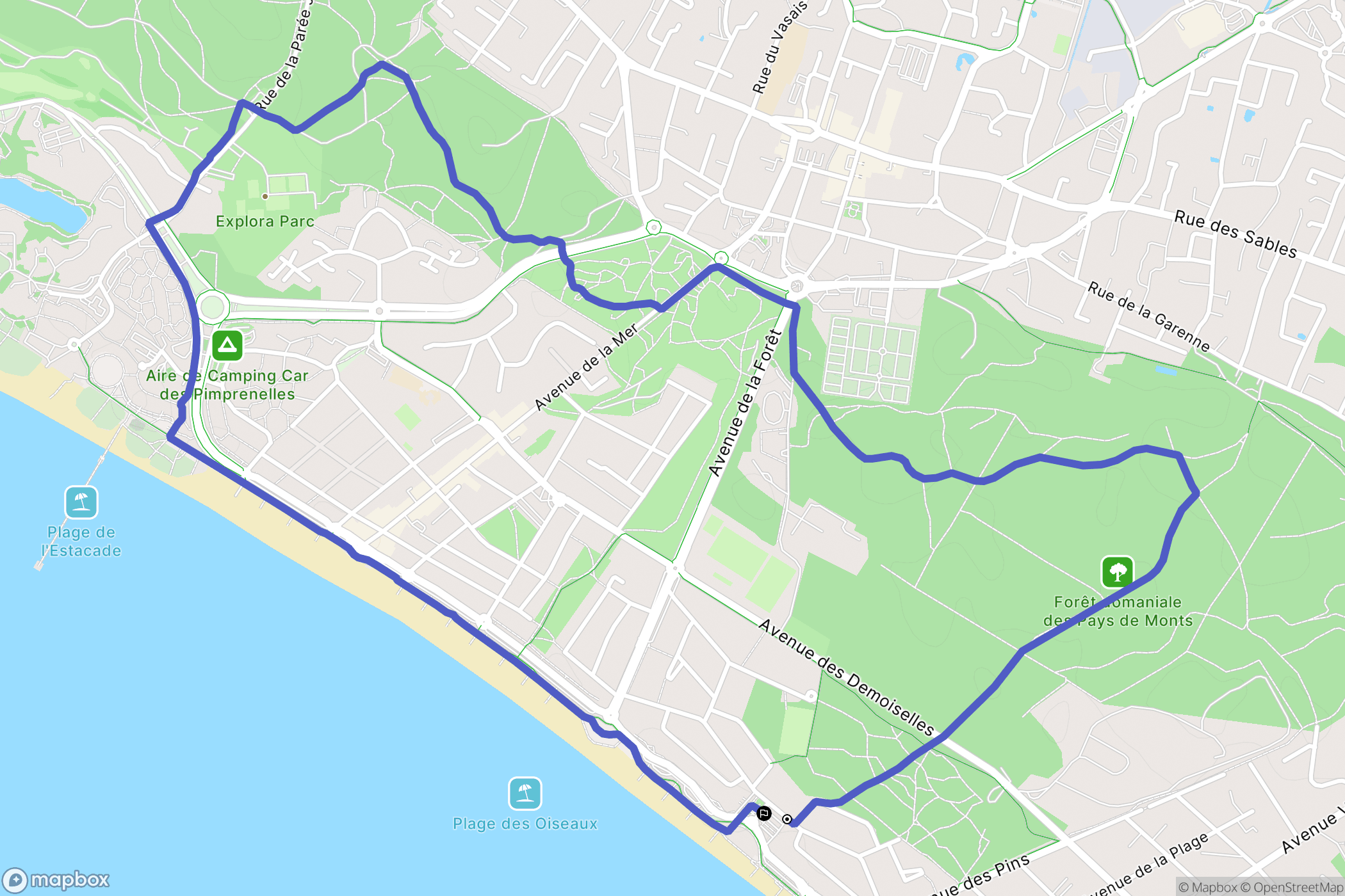 Saint-Jean-de-Monts : carte du parcours de randonnée - France