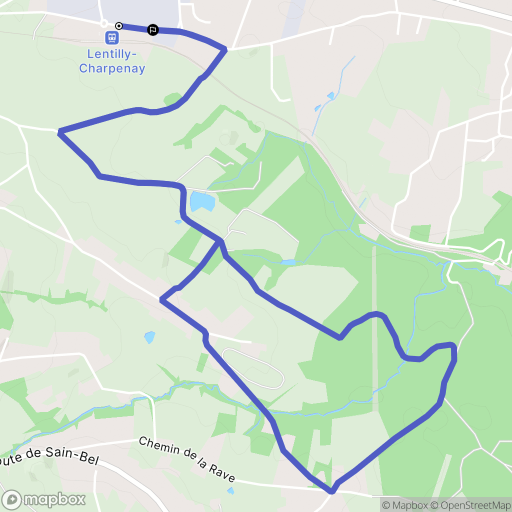 Lentilly : carte du parcours de randonnée - France