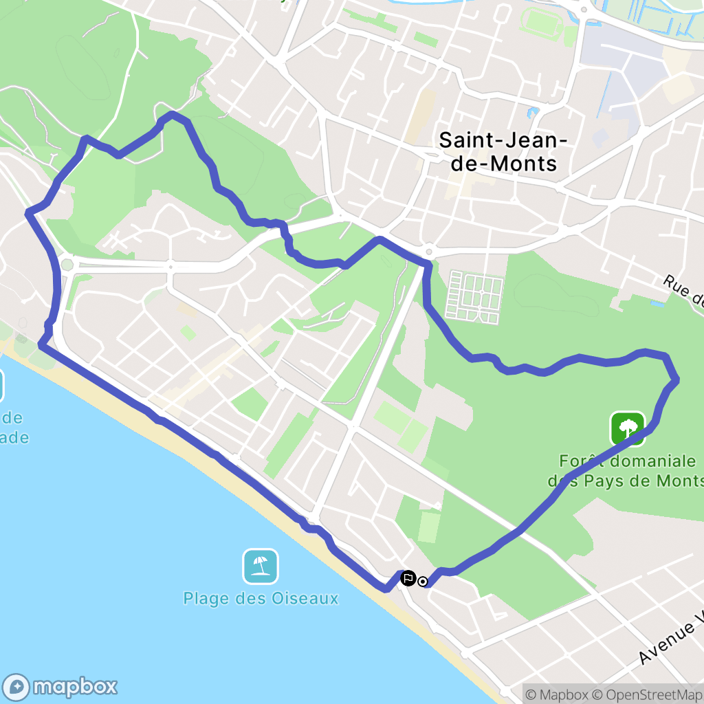 Saint-Jean-de-Monts : carte du parcours de randonnée - France