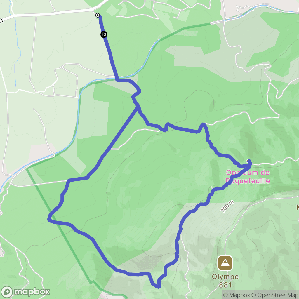 Pourrières : carte du parcours de randonnée - France