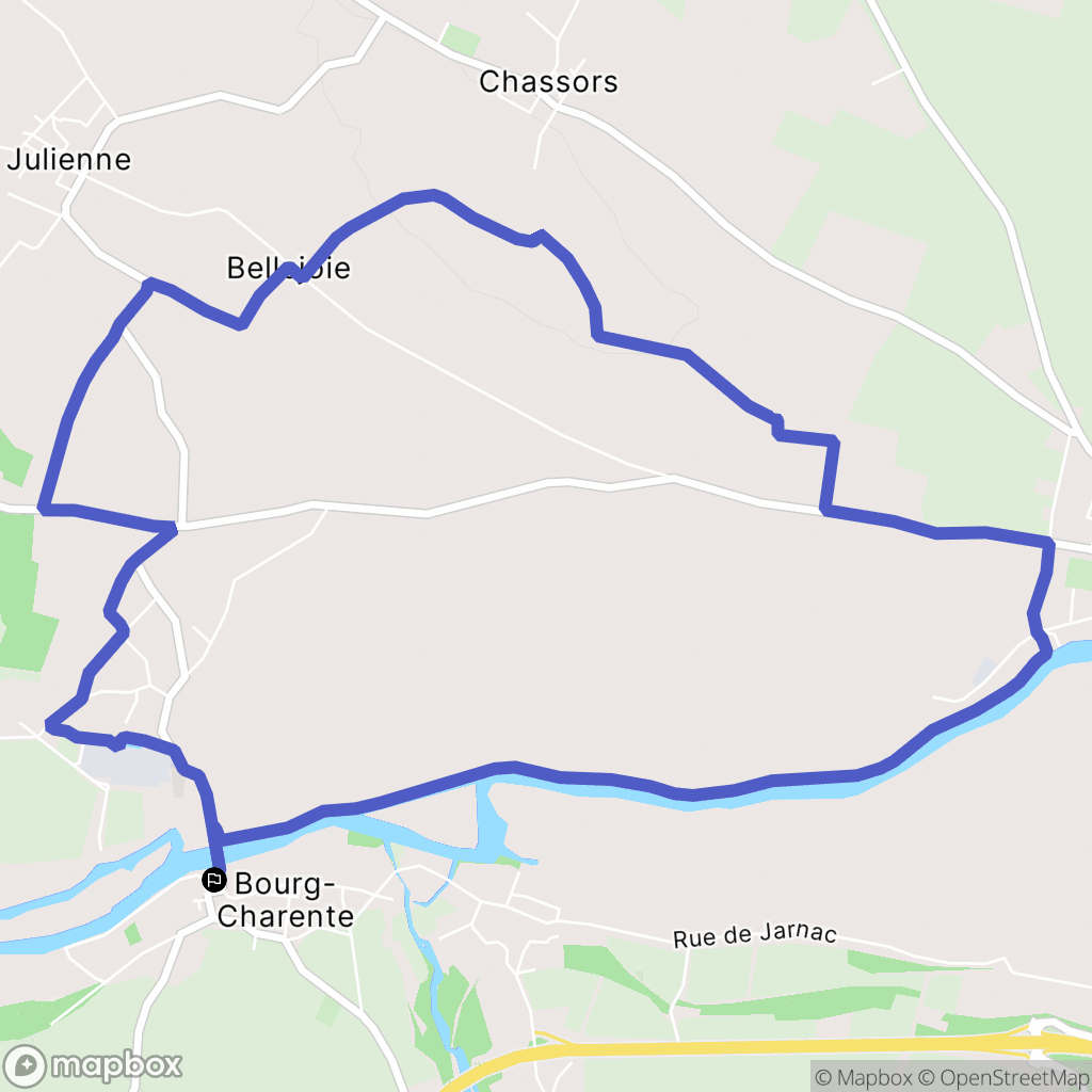 Bourg-Charente : carte du parcours de randonnée - France