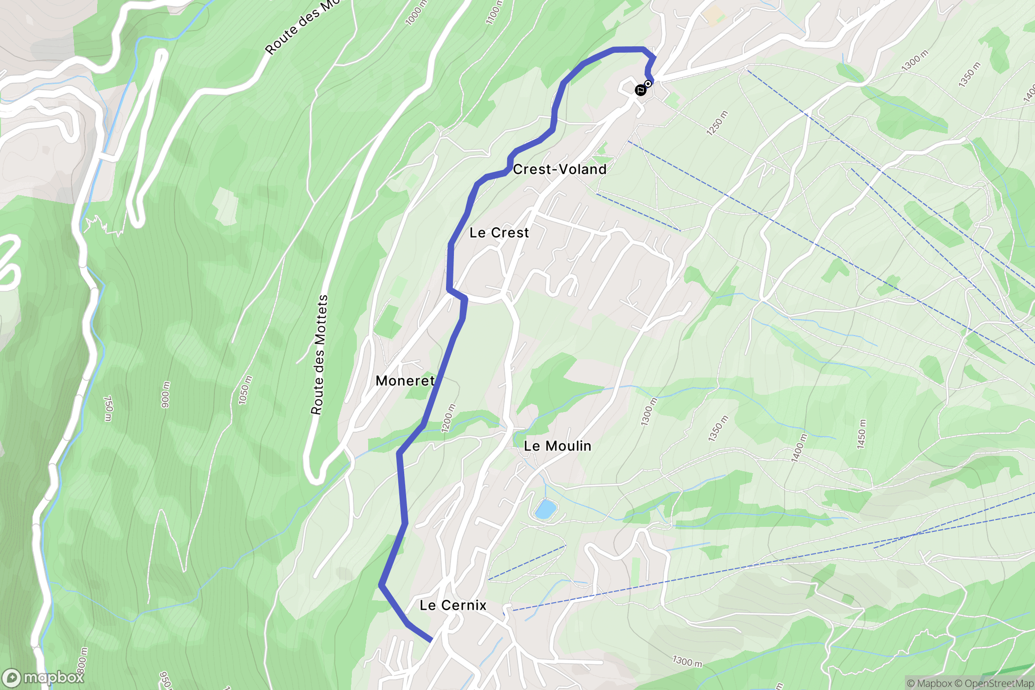 Crest-Voland : carte du parcours de randonnée - France
