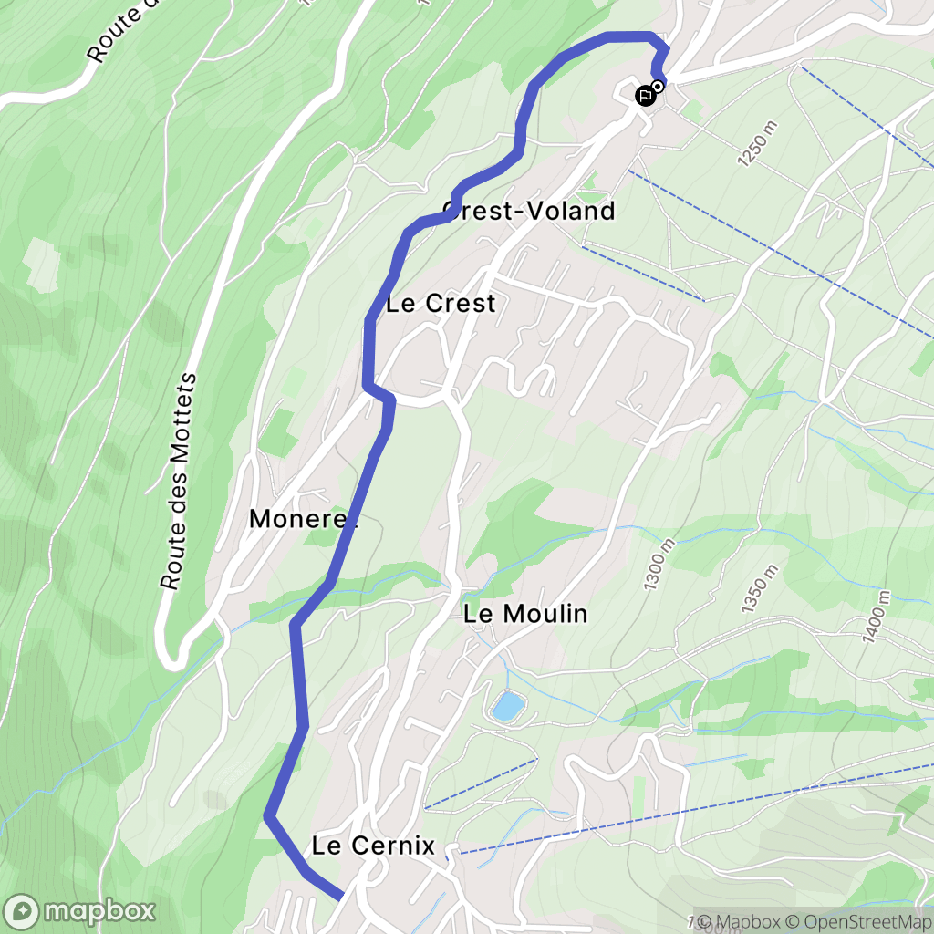 Crest-Voland : carte du parcours de randonnée - France