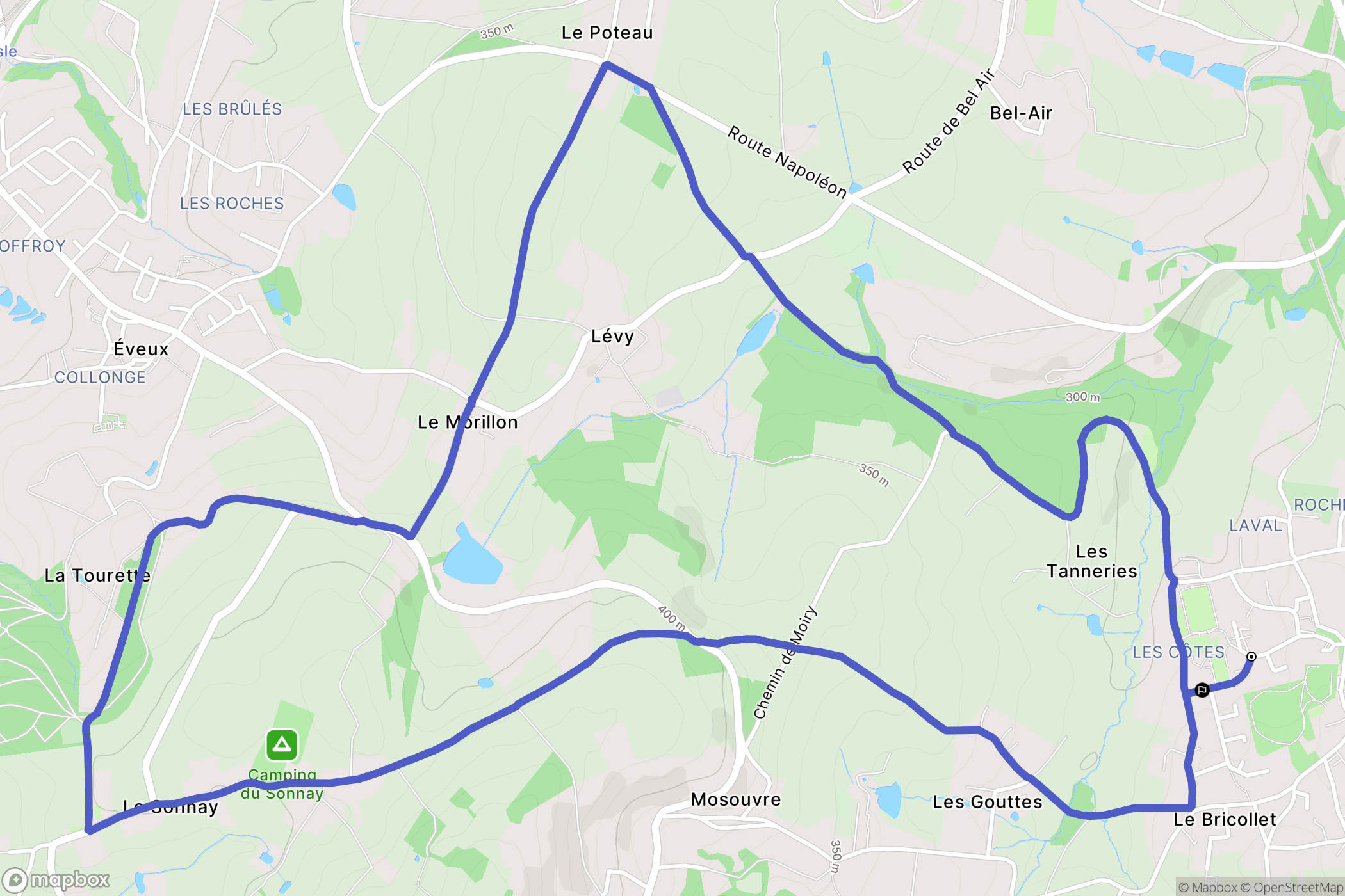 Lentilly : carte du parcours de randonnée - France