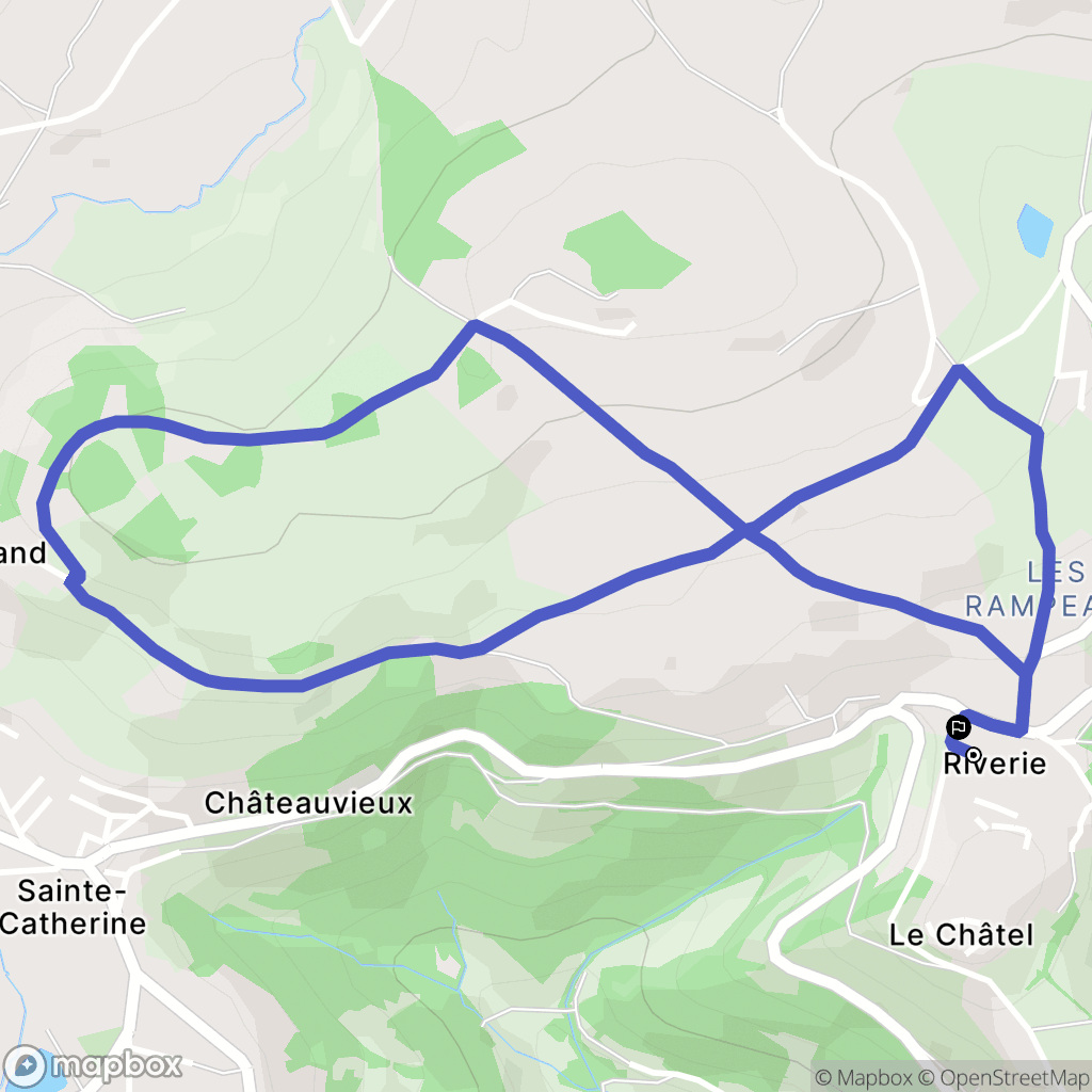 Riverie : carte du parcours de randonnée - France