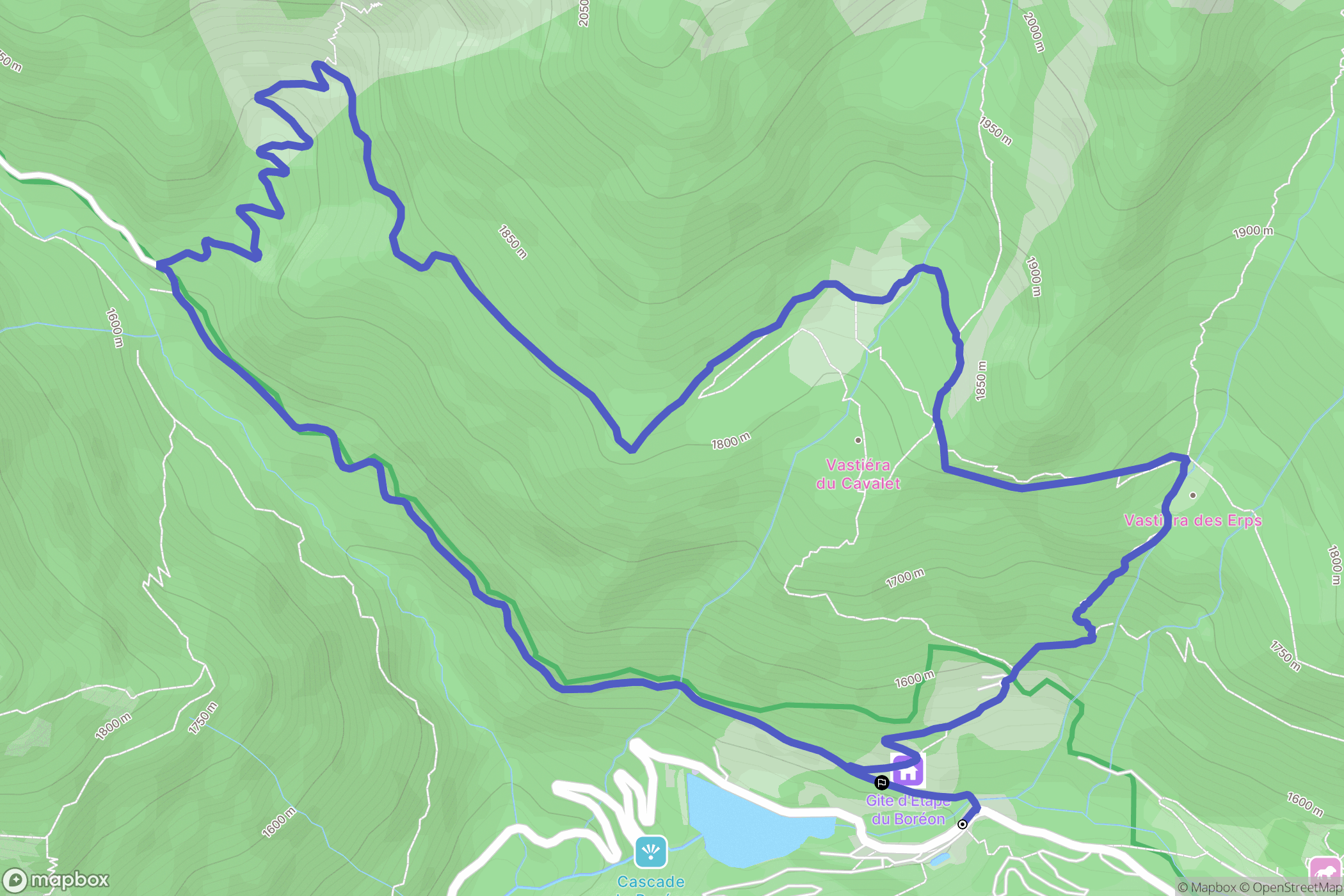 Saint-Martin-Vésubie, Le Boréon: routekaart voor buitenactiviteiten - France