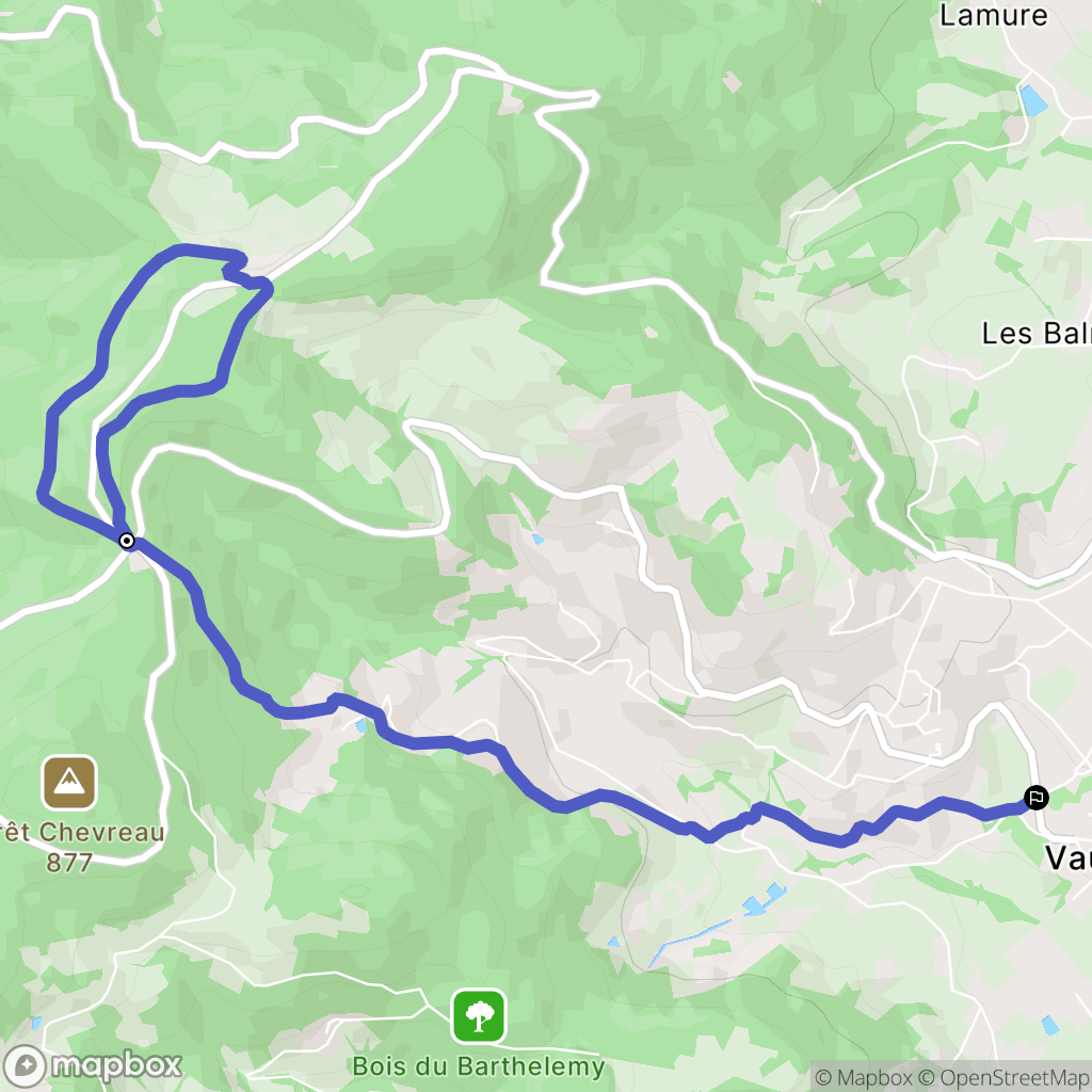 Courzieu : carte du parcours de randonnée - France