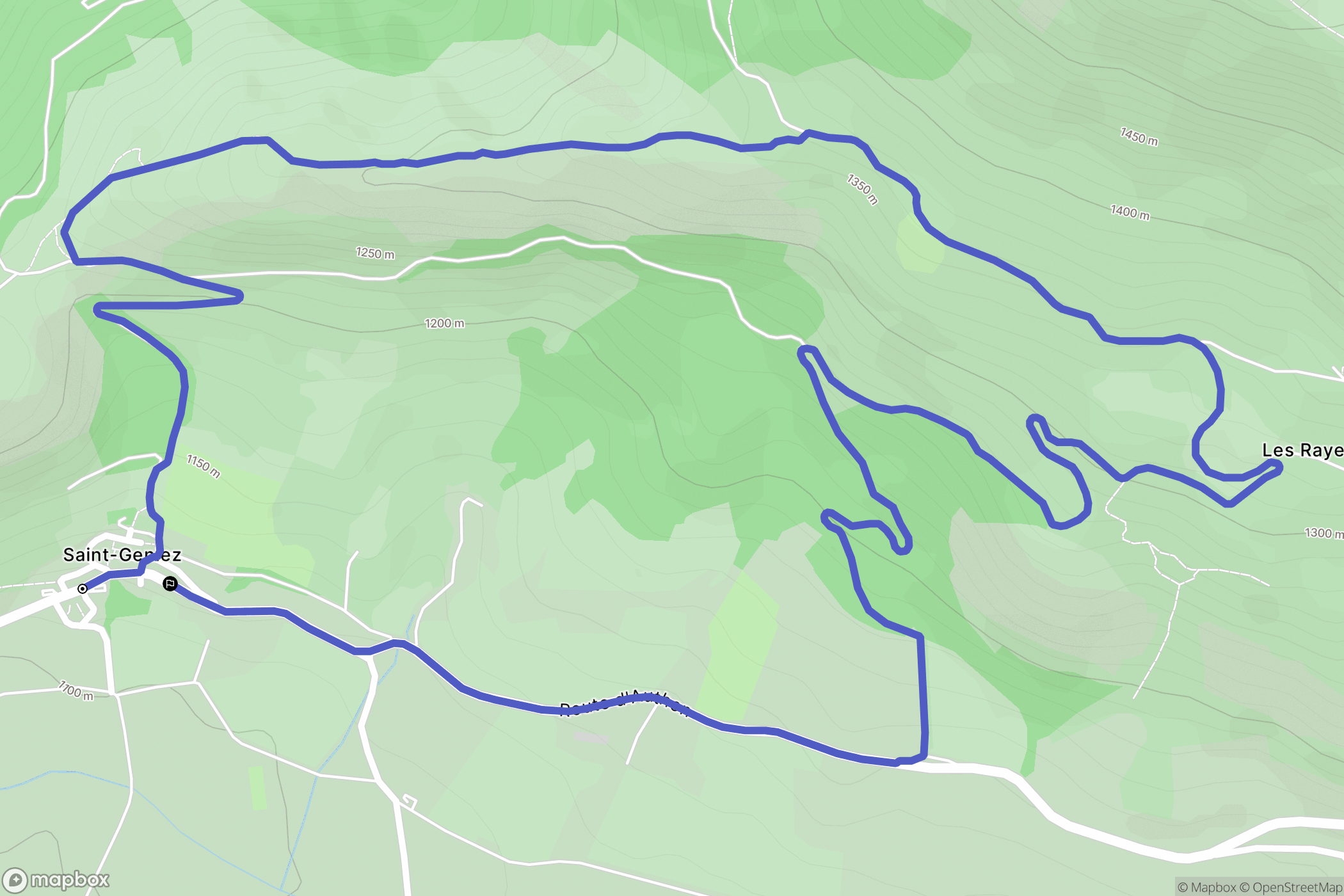 Saint-Geniez : carte du parcours de randonnée - France