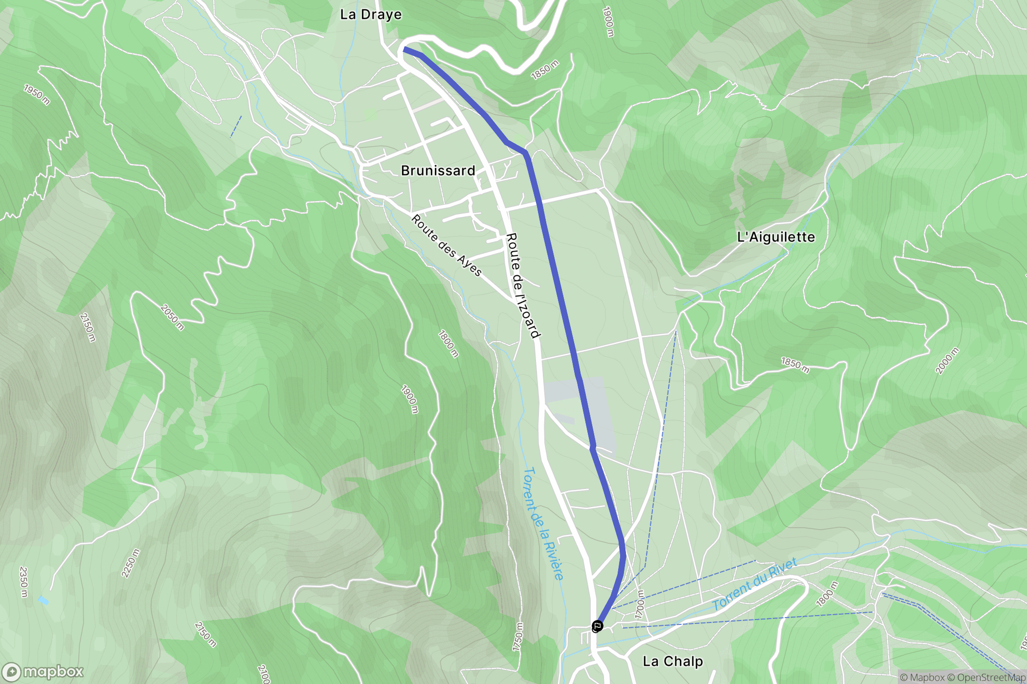 Arvieux : carte du parcours de randonnée - France