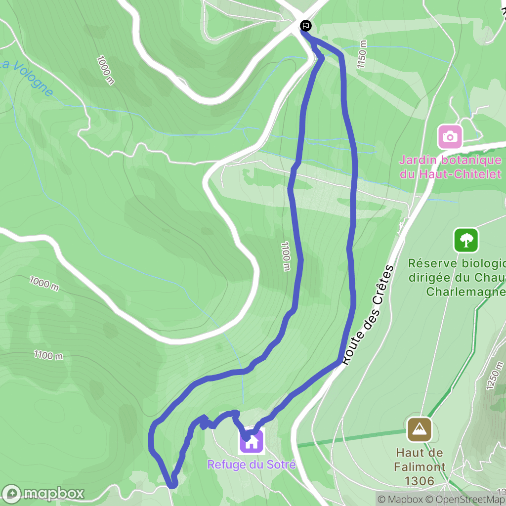 Xonrupt-Longemer : carte du parcours de randonnée - France