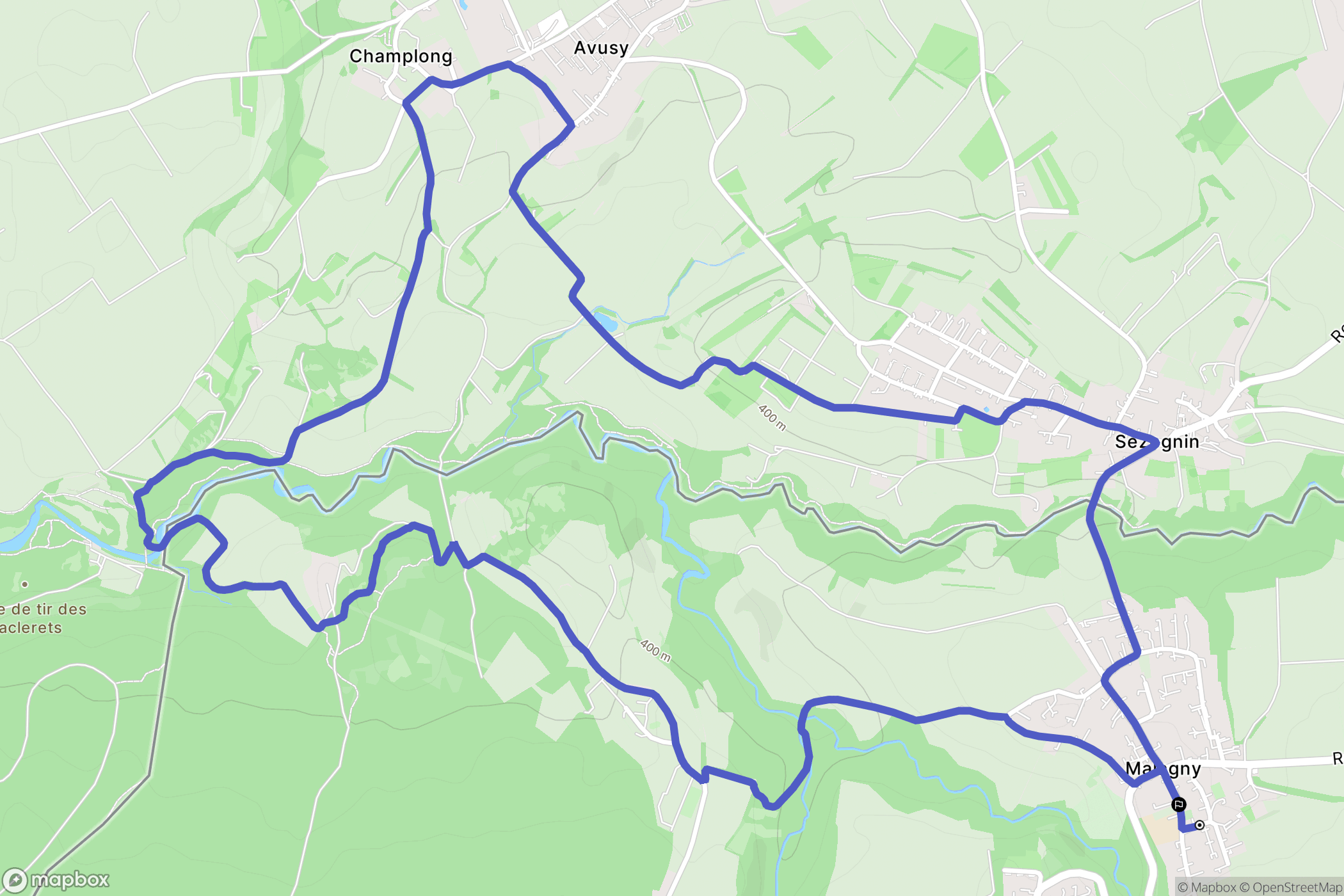 Viry : carte du parcours de randonnée - France