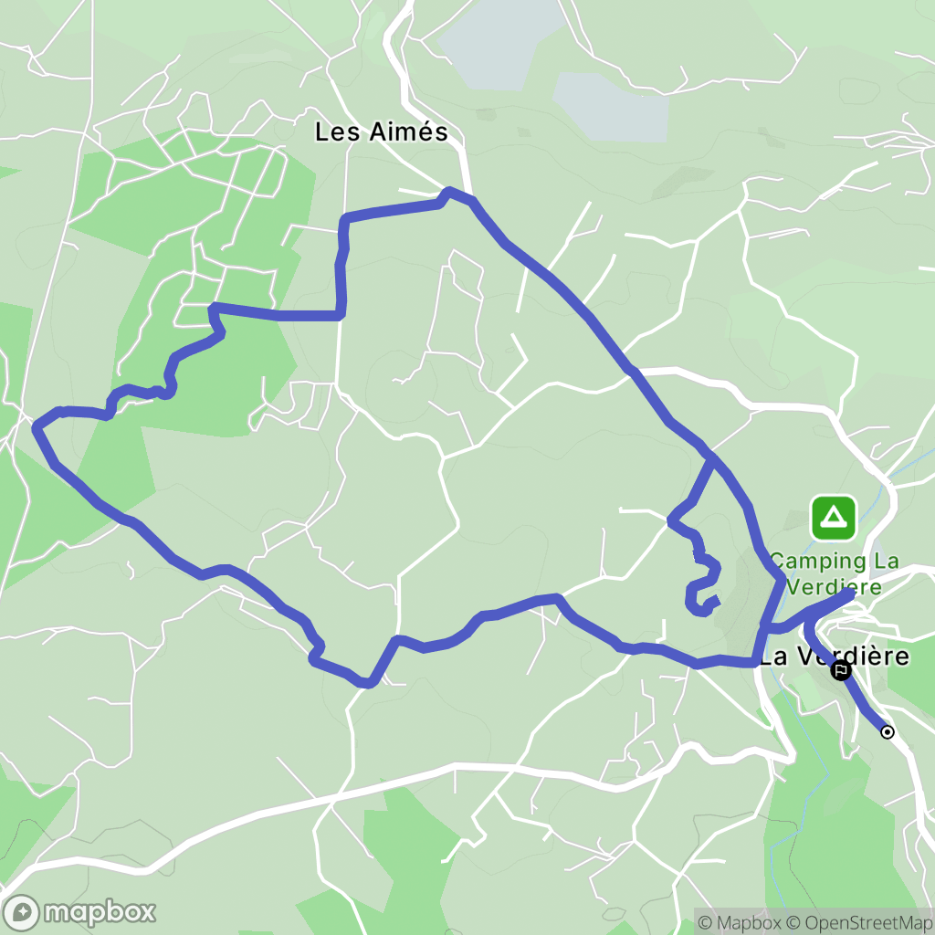 La Verdiere : carte du parcours de randonnée - France