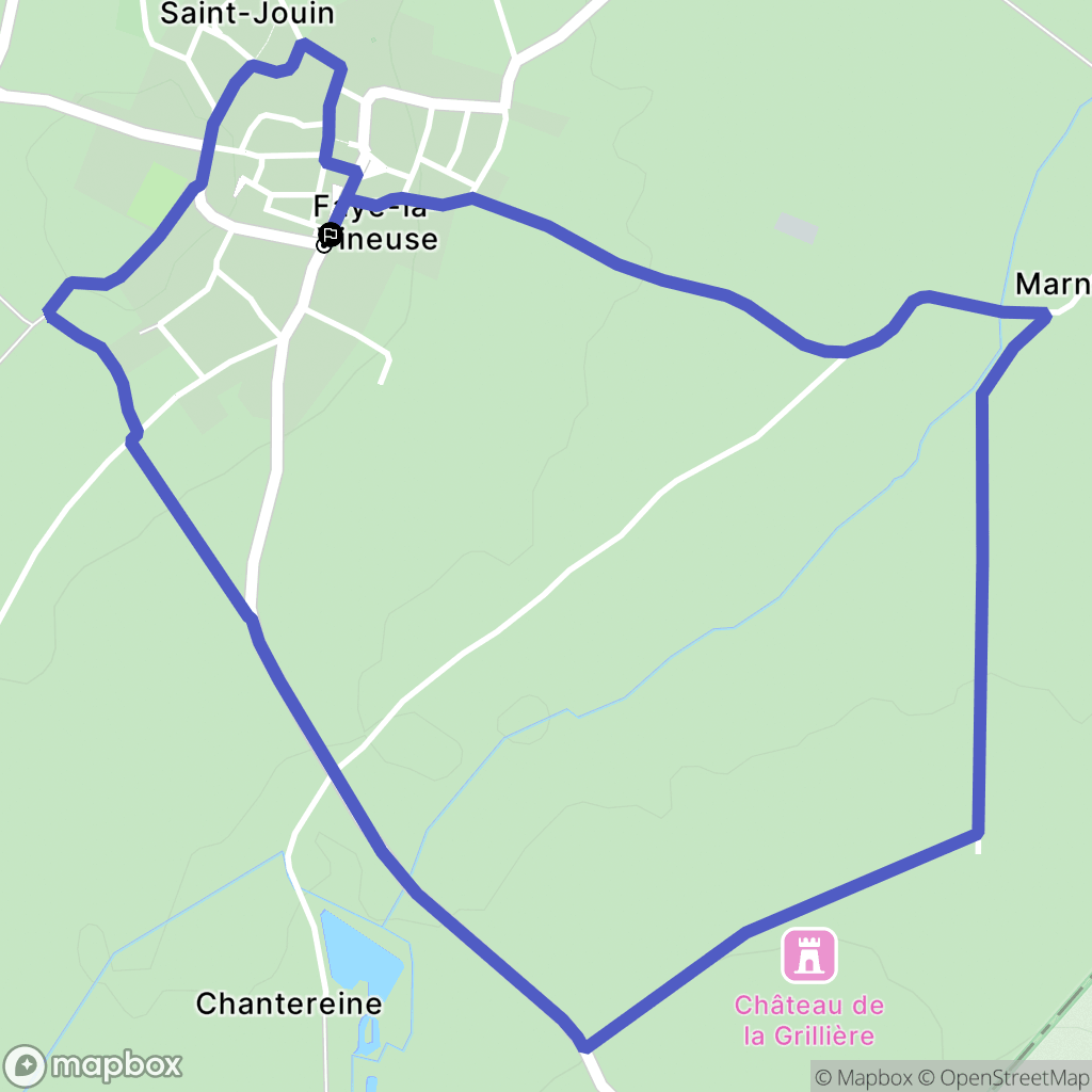 Faye-la-Vineuse : carte du parcours de randonnée - France