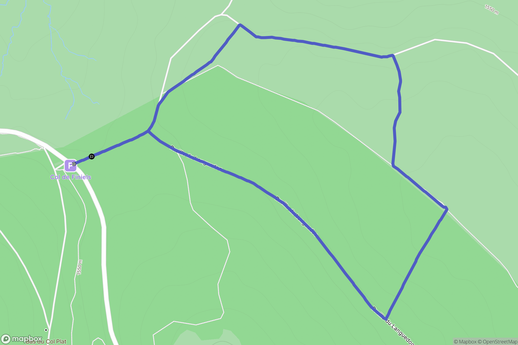 Pont-de-Montvert-Sud-Mont-Lozère : carte du parcours de randonnée - France