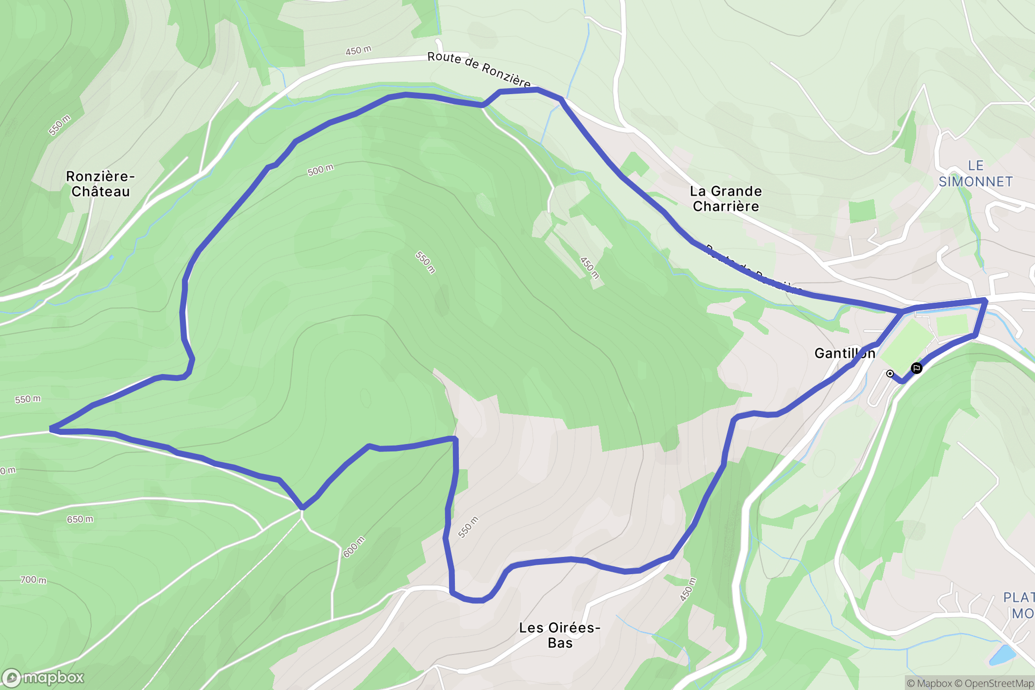 Saint-Forgeux : carte du parcours de randonnée - France
