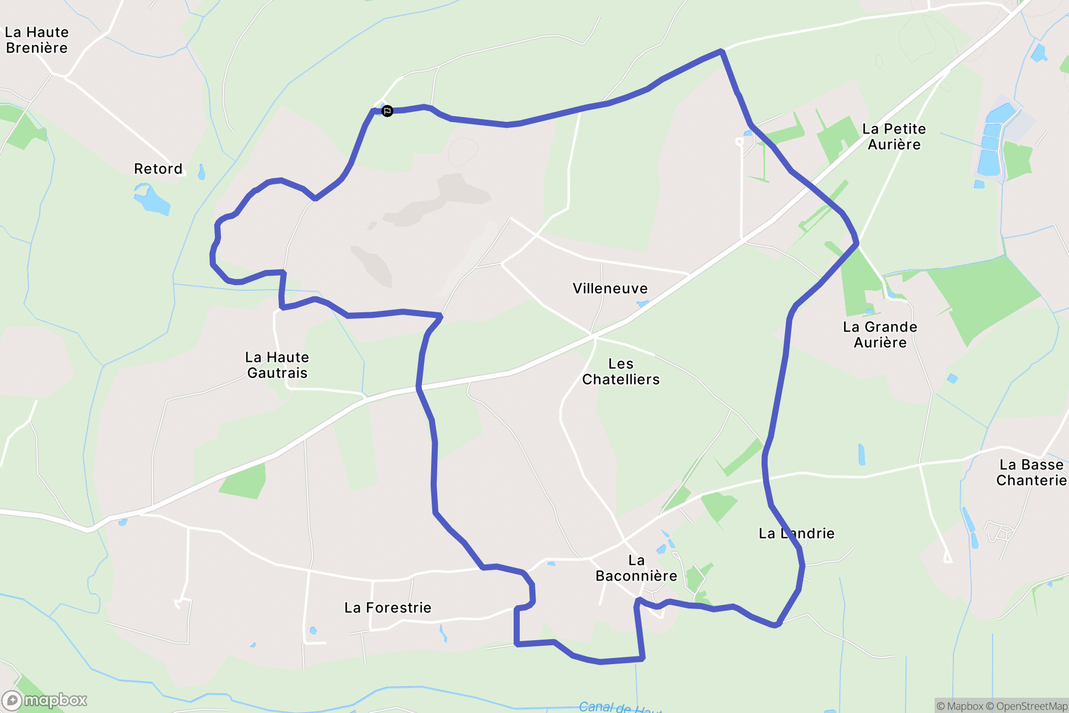 Chauve : carte du parcours de randonnée - France