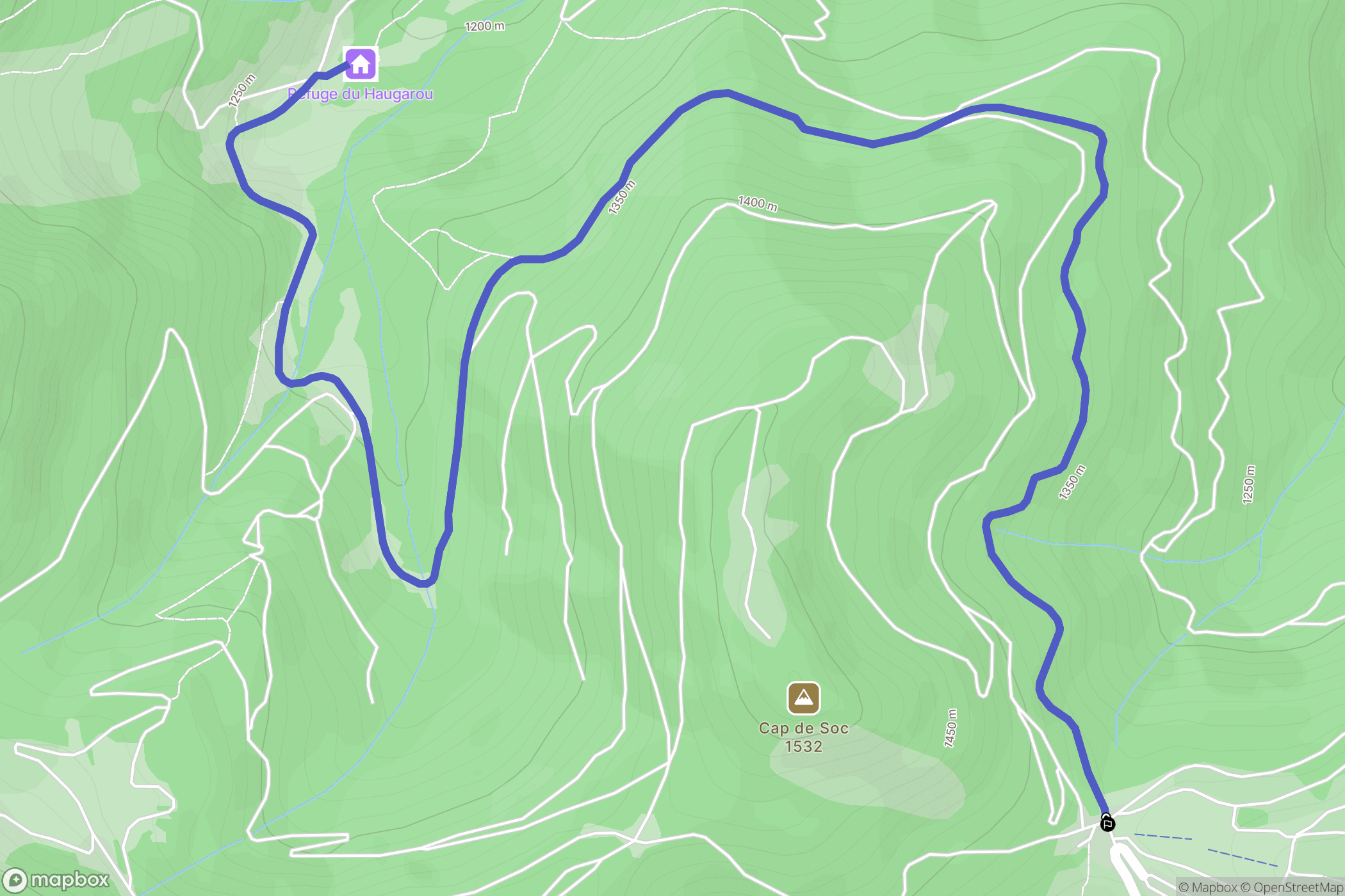 Aucun : carte du parcours de randonnée - France