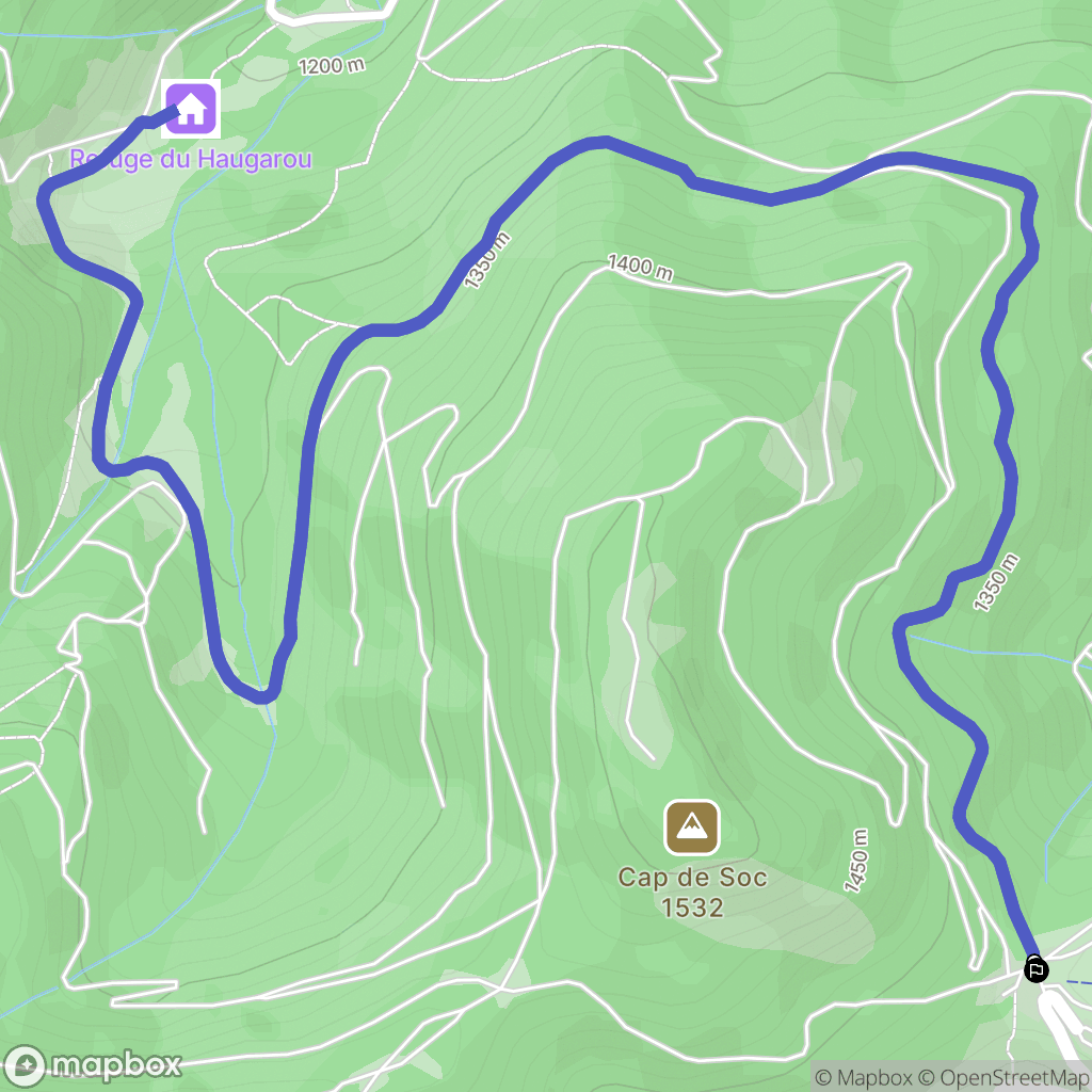 Aucun : carte du parcours de randonnée - France