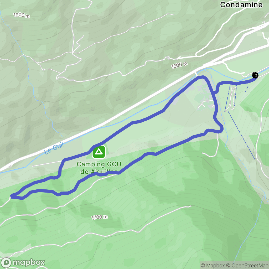 Aiguilles : carte du parcours de randonnée - France