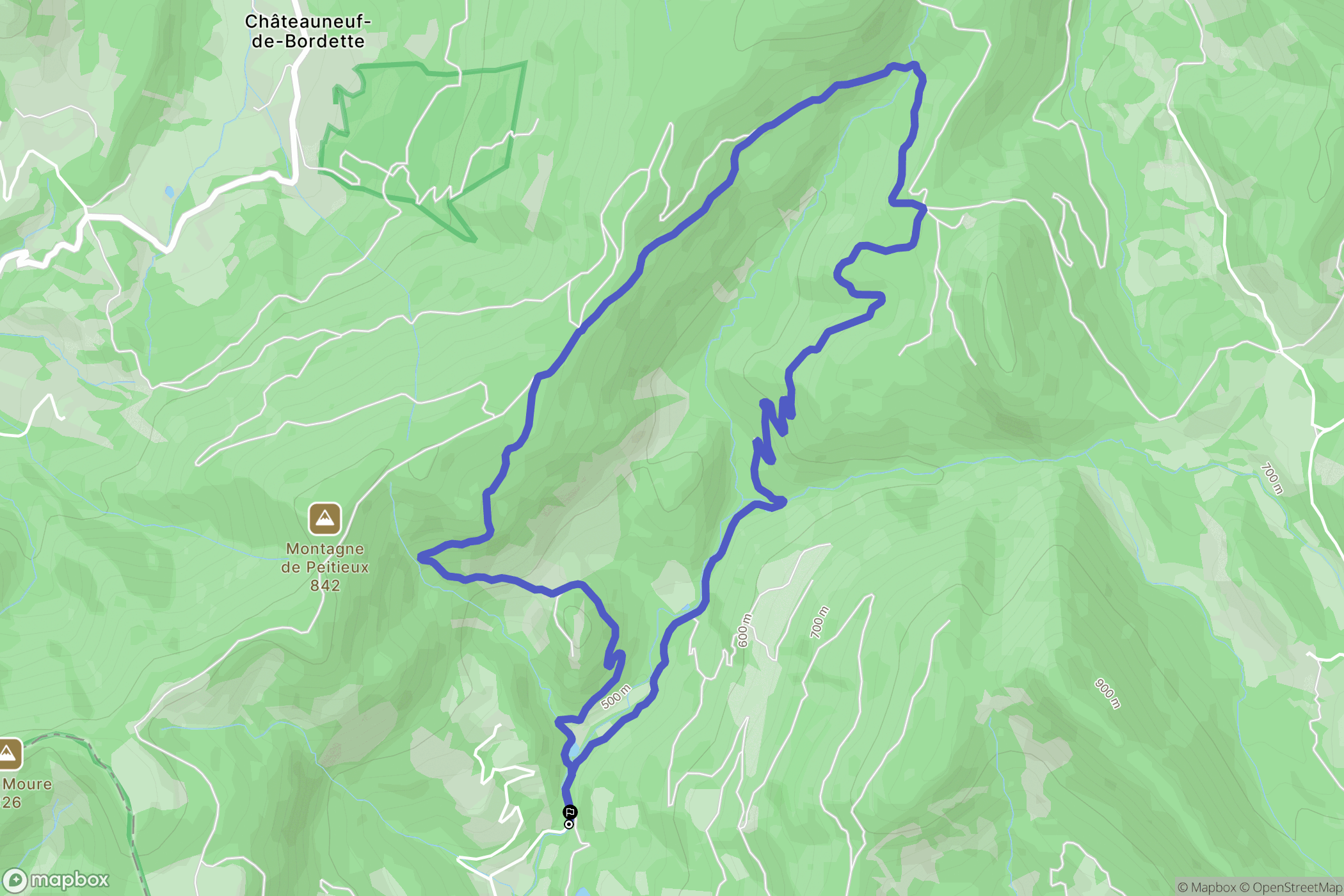 Bénivay-Ollon : carte du parcours de randonnée - France