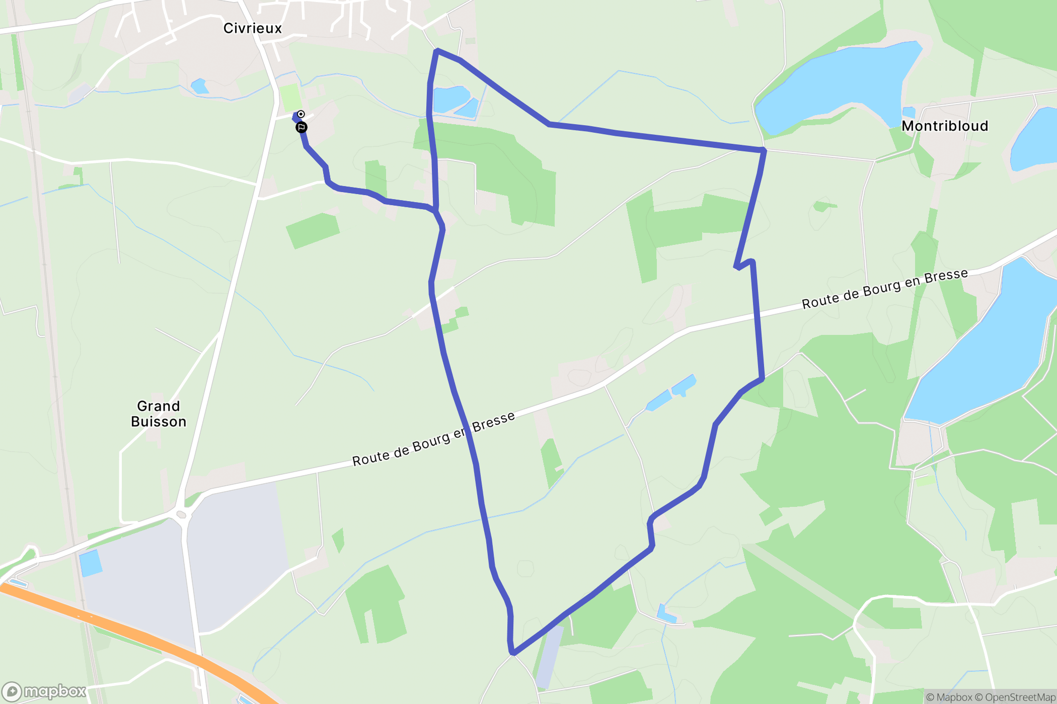 Civrieux : carte du parcours de randonnée - France