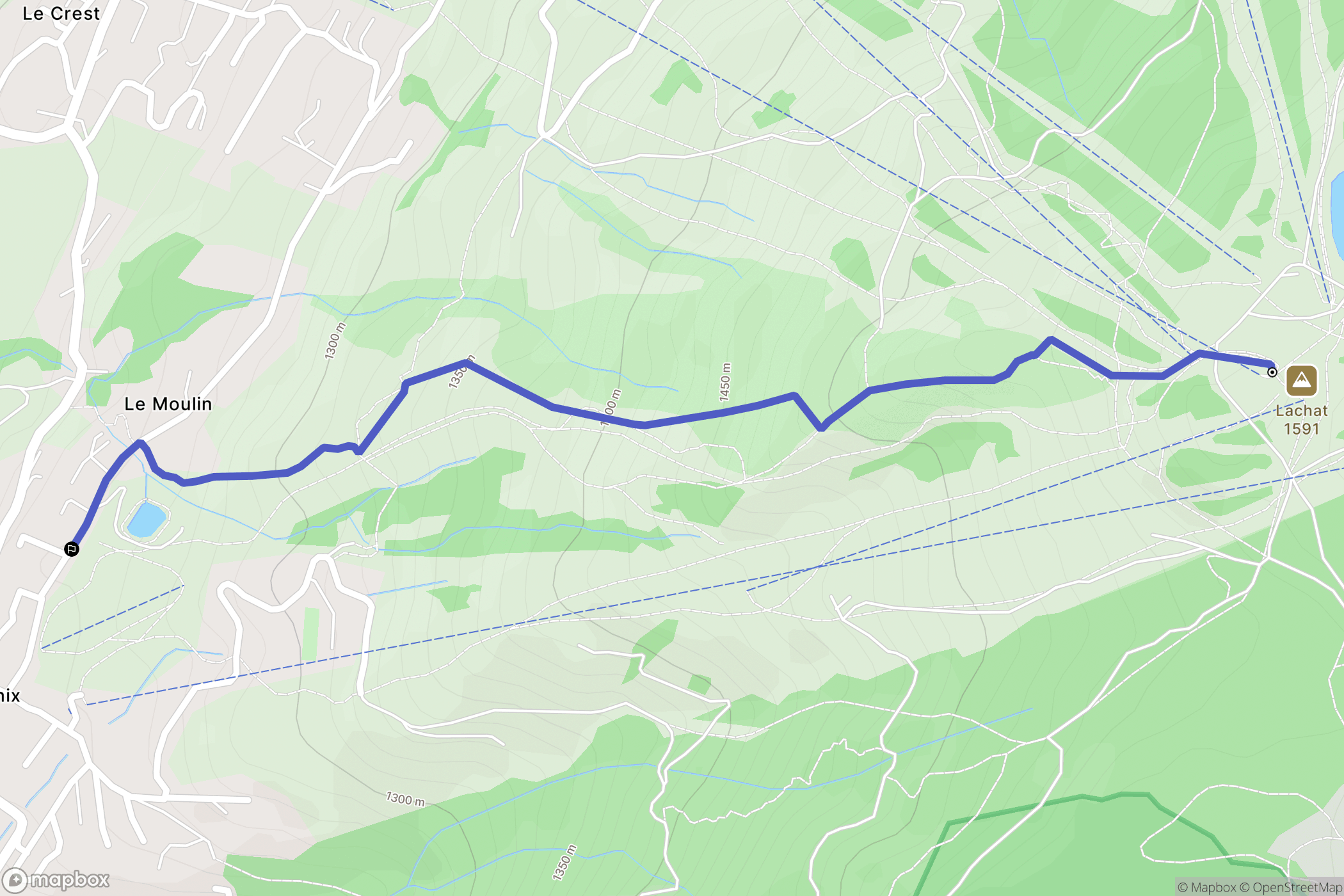 Crest-Voland : carte du parcours de randonnée - France