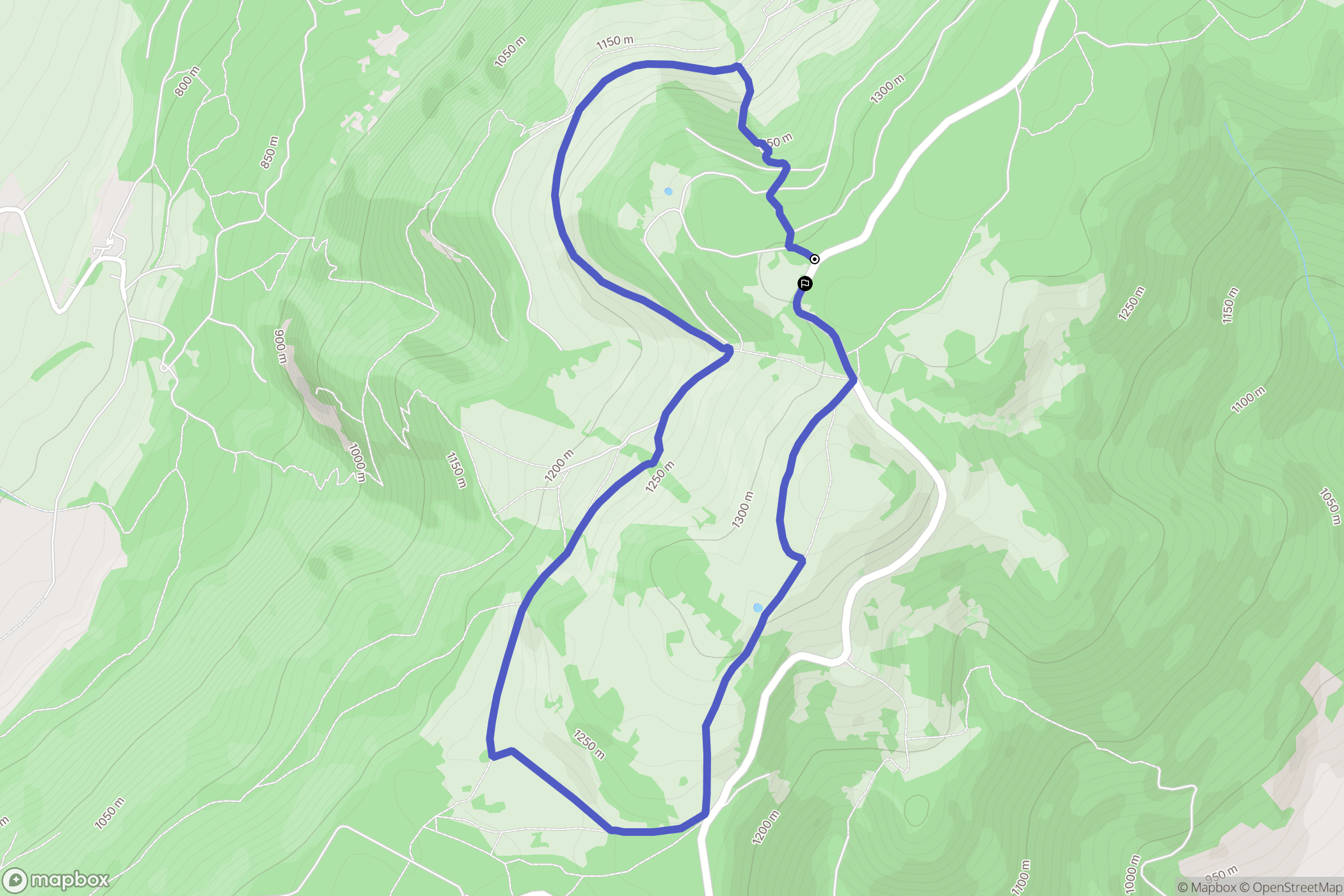 Beaumont : carte du parcours de randonnée - France