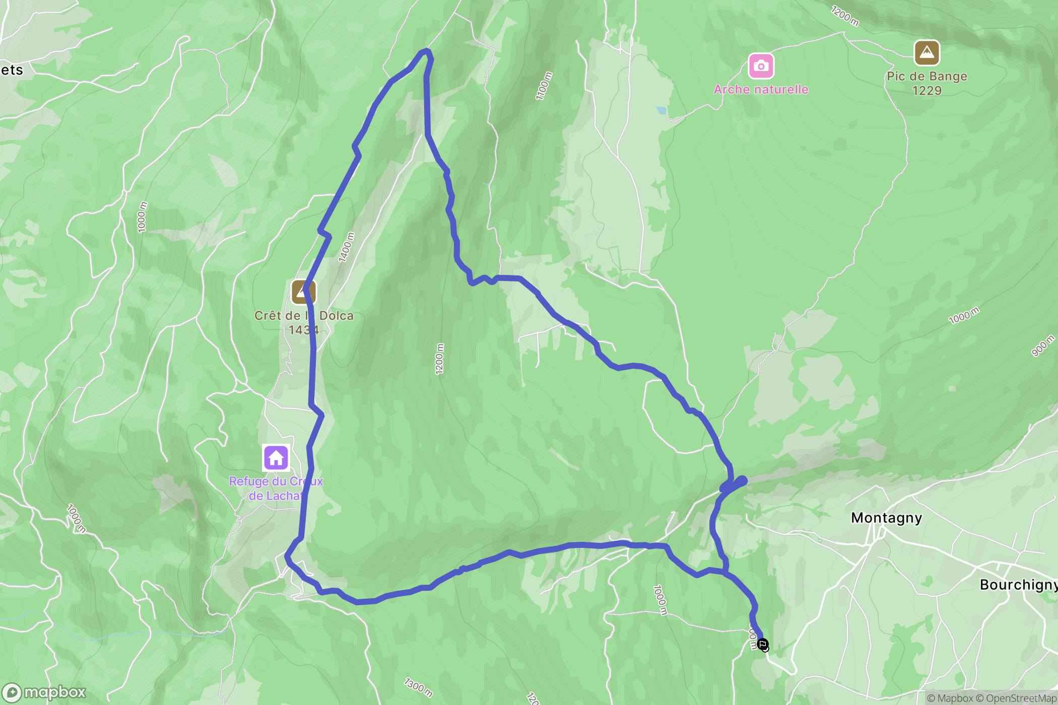 Arith : carte du parcours de randonnée - France