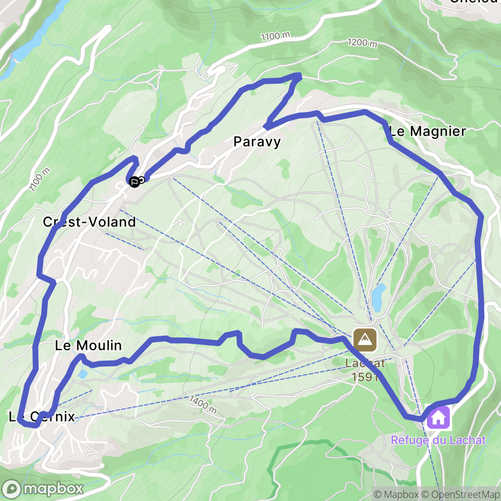 Crest-Voland : carte du parcours de randonnée - France